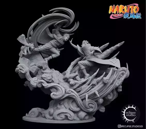 Naruto vs Pain 3D print model