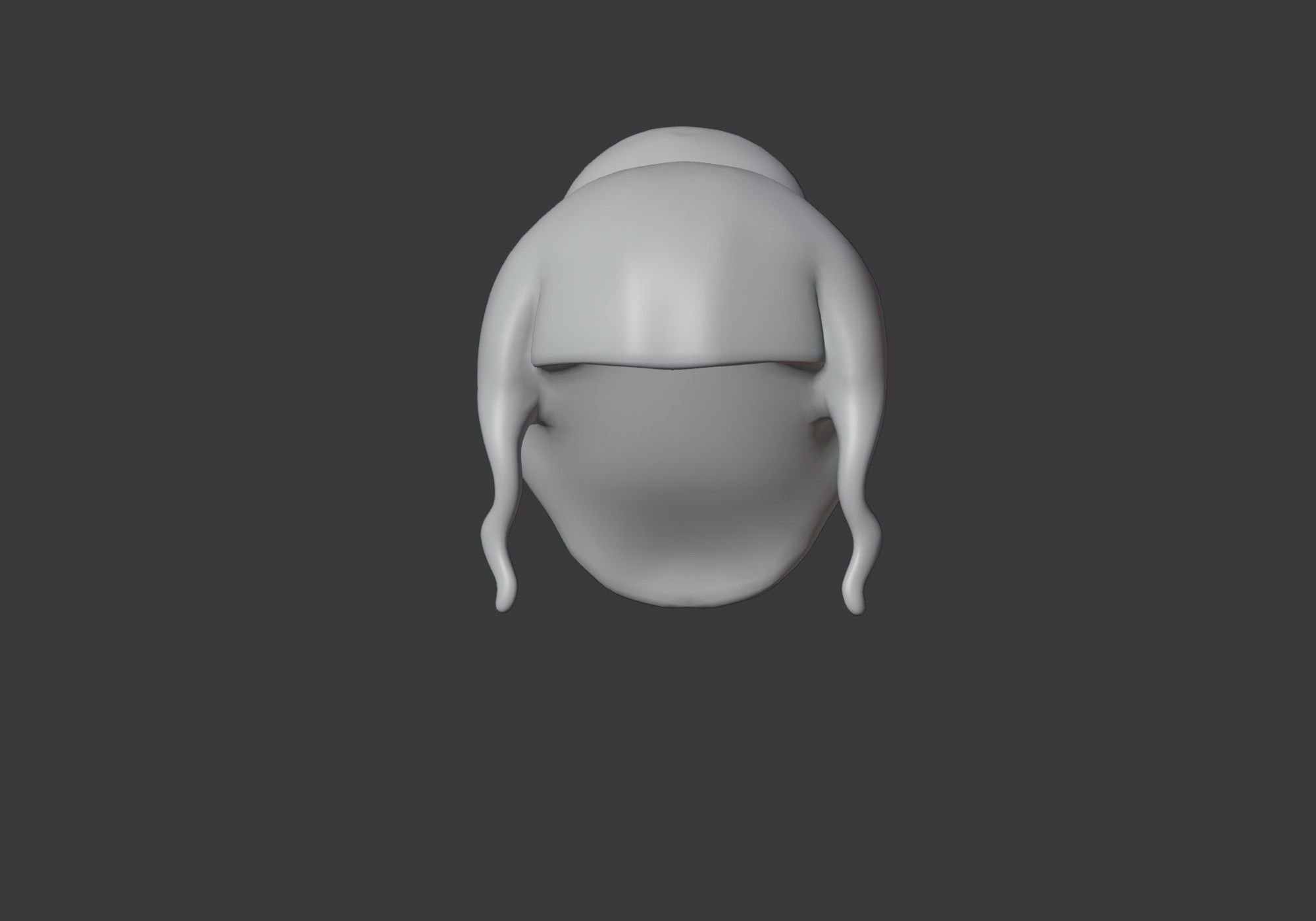 short hair with a bun Low-poly 3D model_6