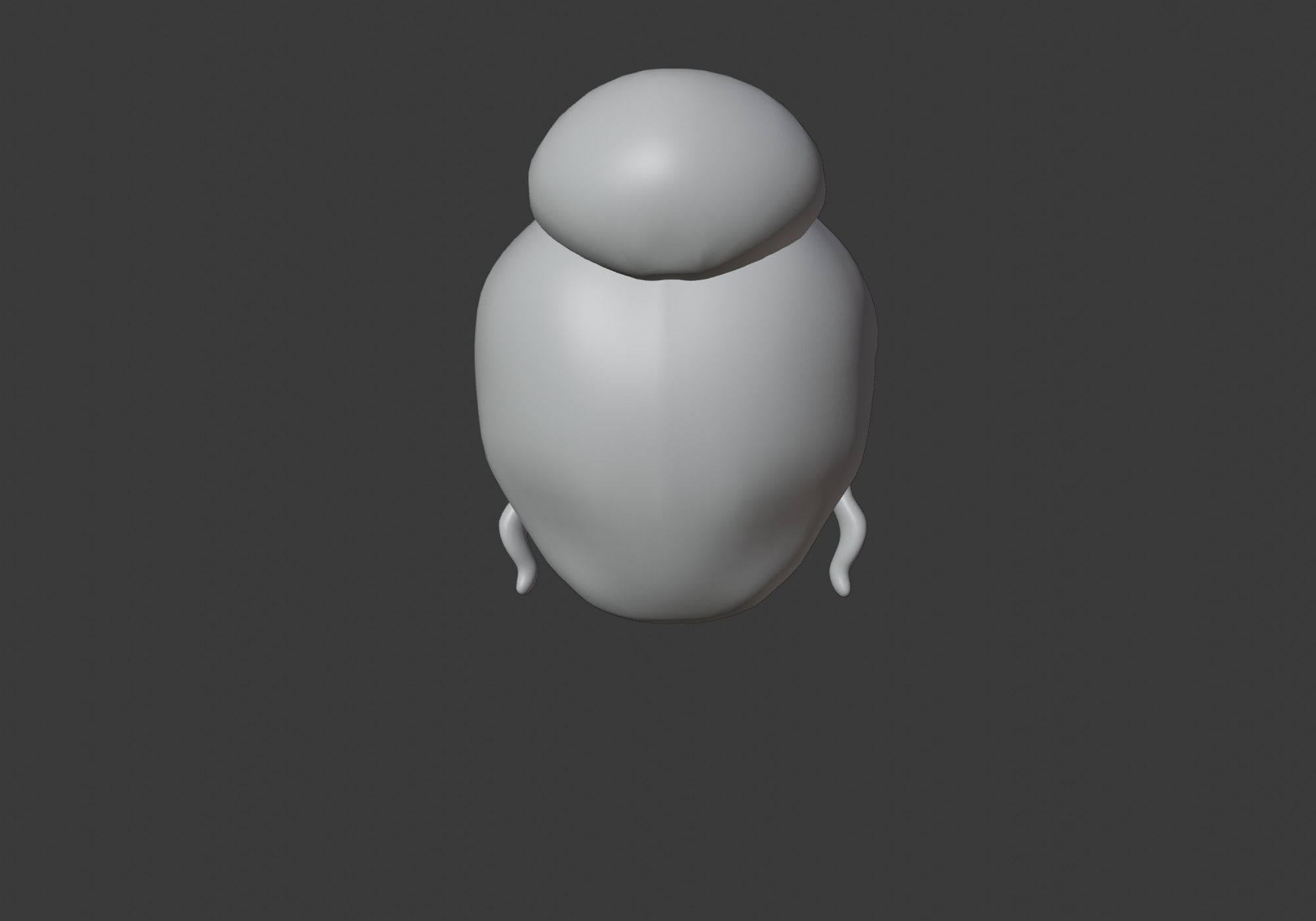short hair with a bun Low-poly 3D model_8