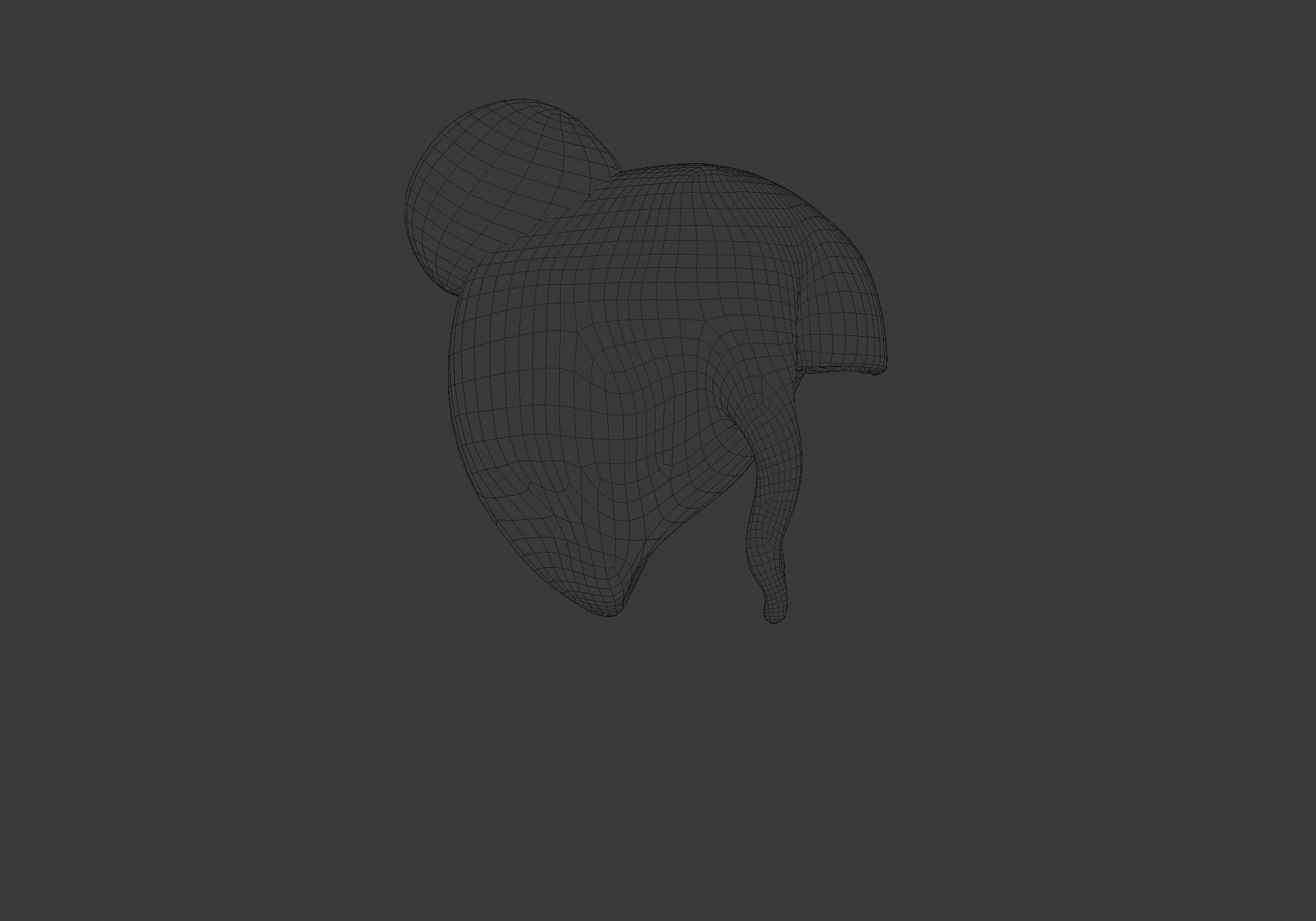 short hair with a bun Low-poly 3D model_12