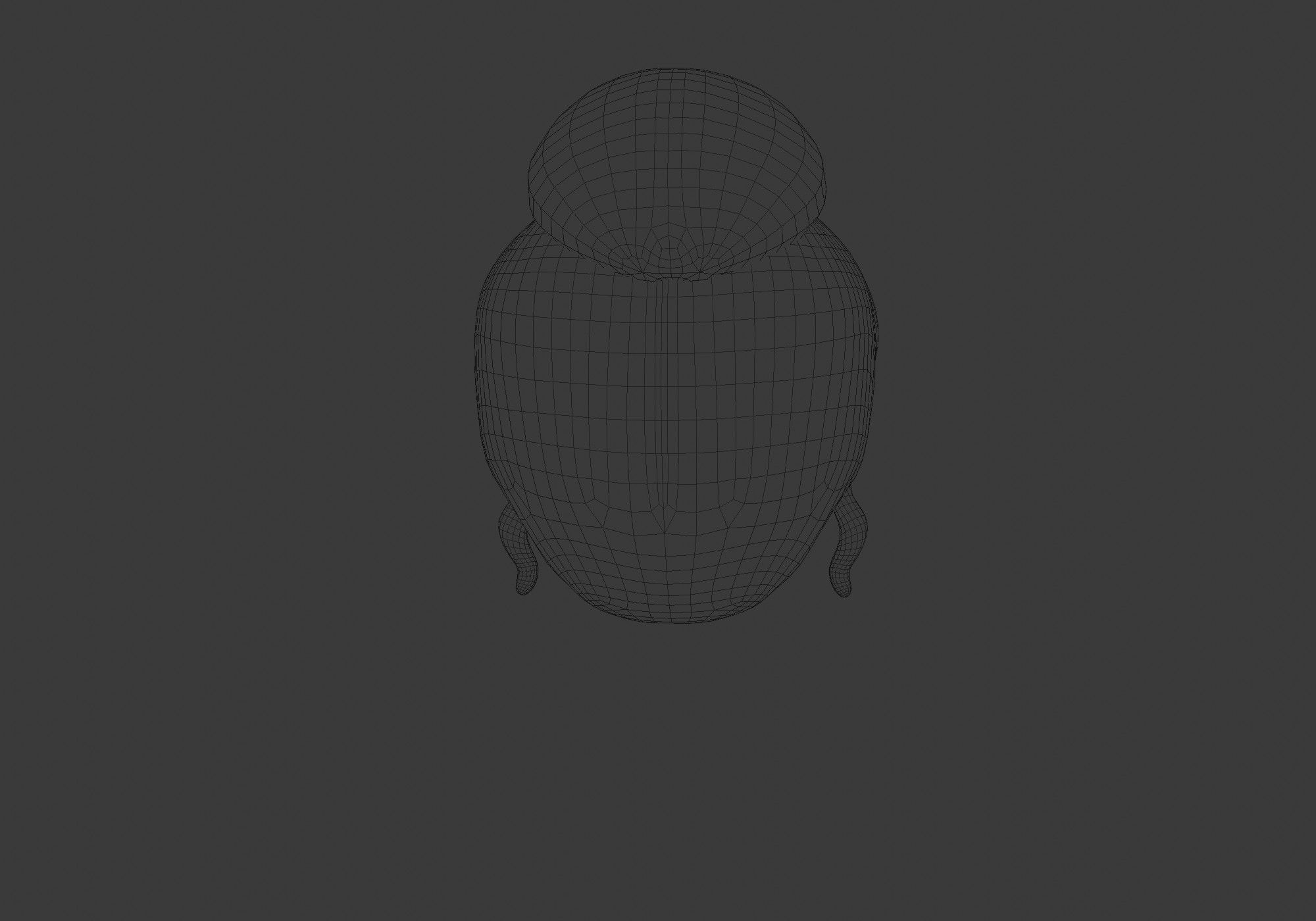 short hair with a bun Low-poly 3D model_13