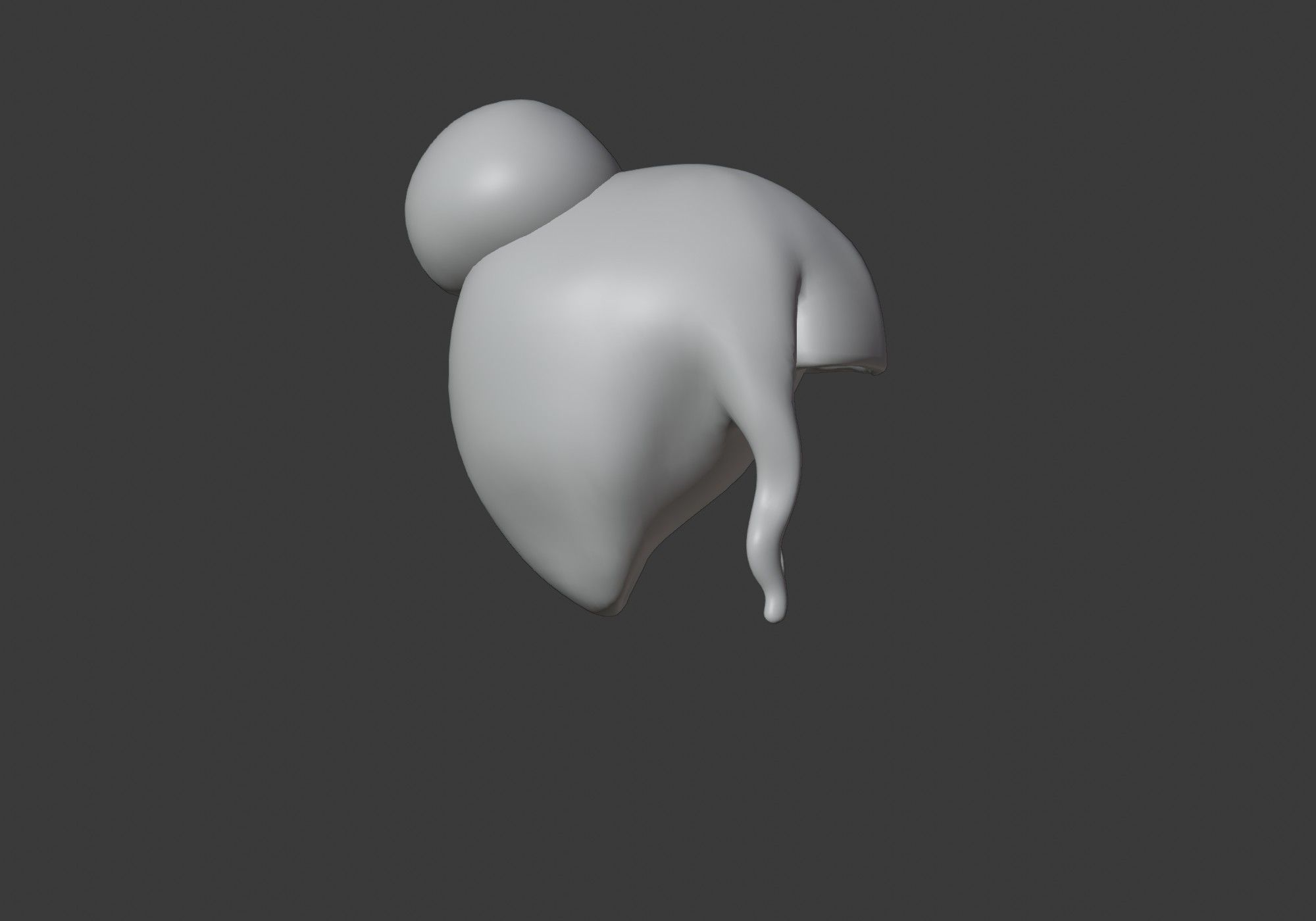 short hair with a bun Low-poly 3D model_7