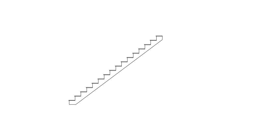 Straight Run Staircase 3D model_1