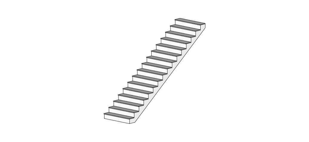 Straight Run Staircase 3D model_3