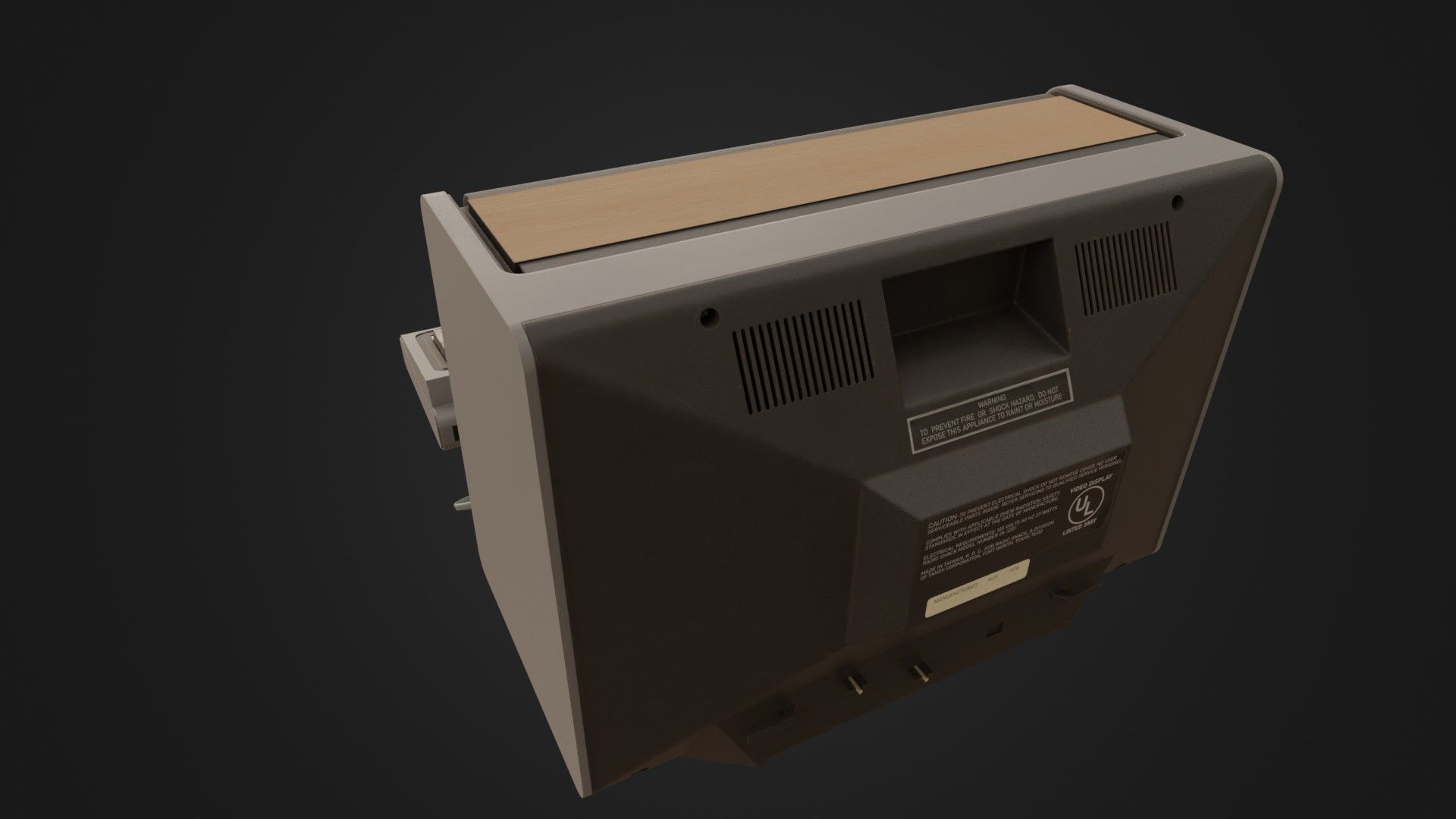 RadioShack TRS-80 with Video Display Low-poly 3D model_25