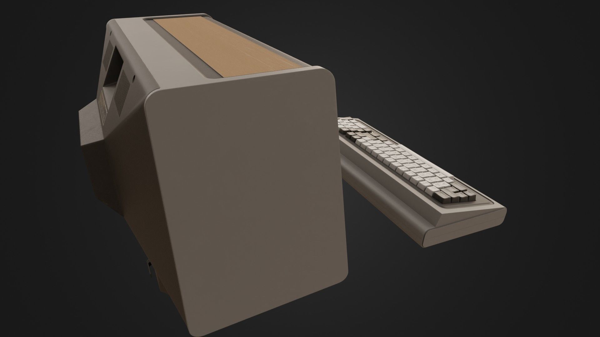 RadioShack TRS-80 with Video Display Low-poly 3D model_15