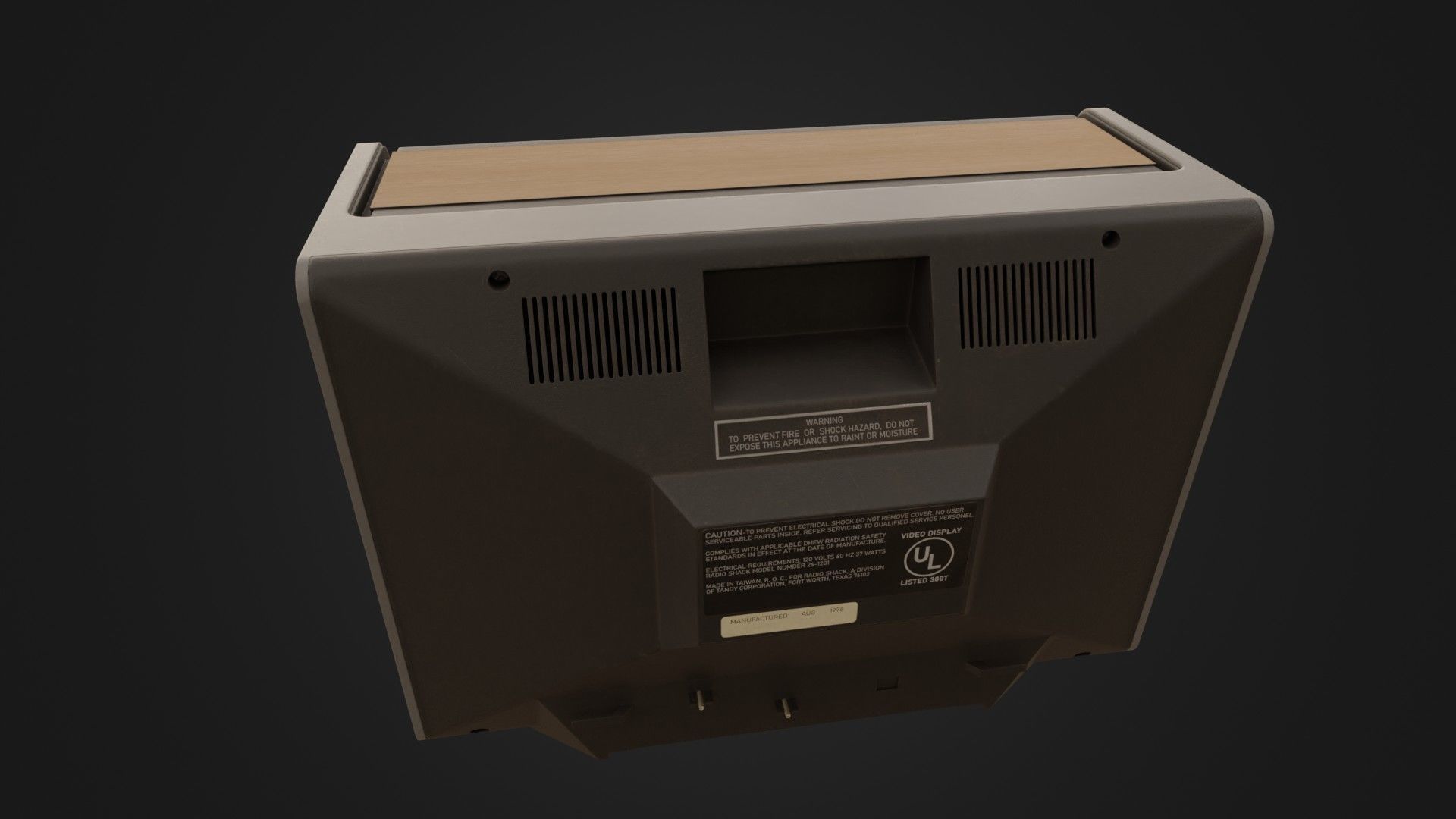 RadioShack TRS-80 with Video Display Low-poly 3D model_23