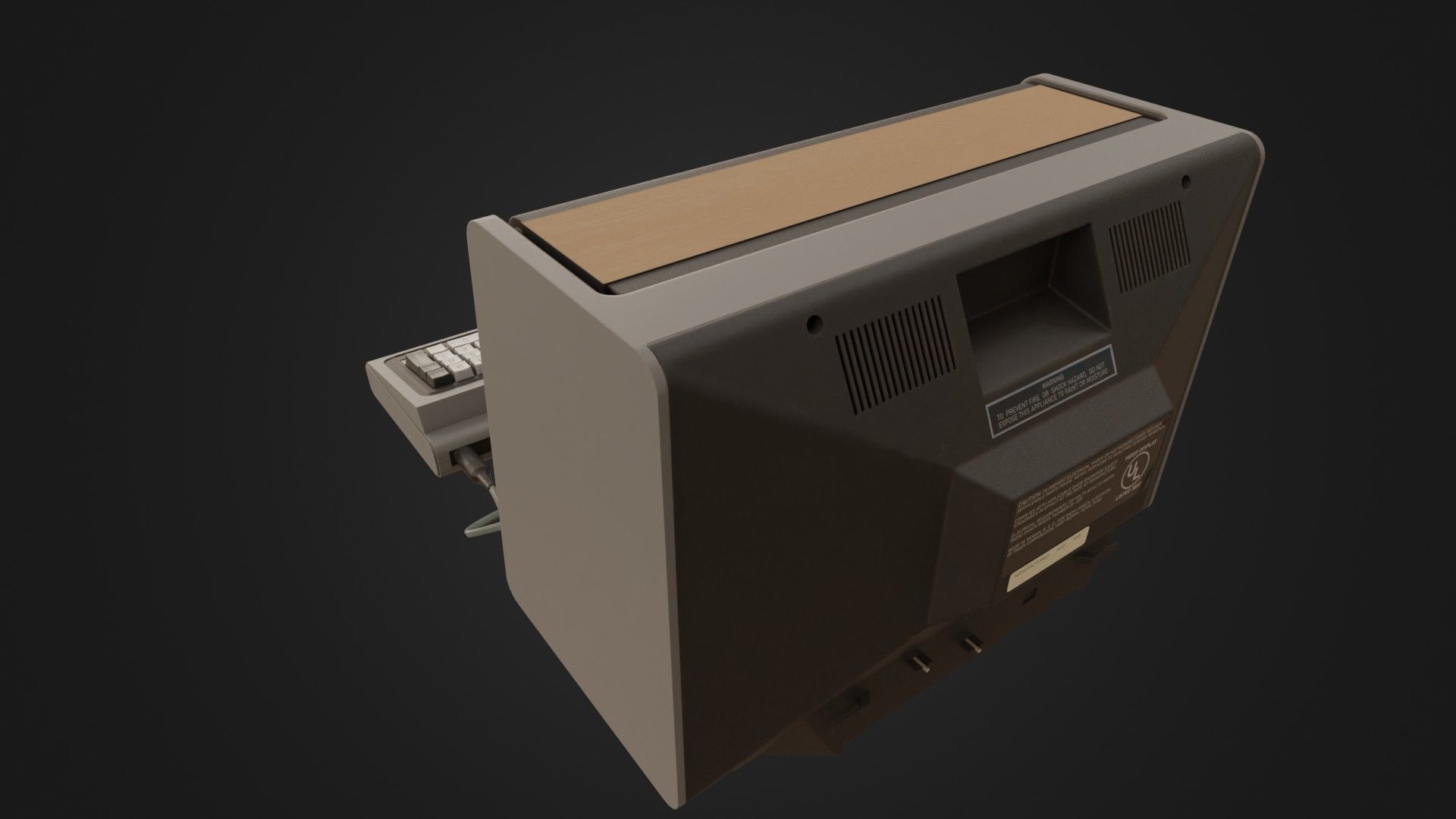 RadioShack TRS-80 with Video Display Low-poly 3D model_26