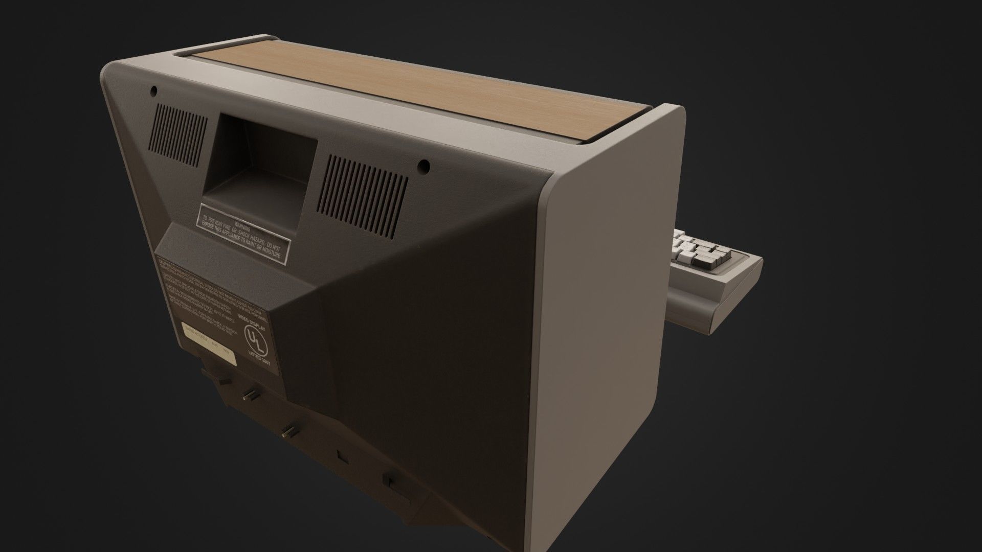 RadioShack TRS-80 with Video Display Low-poly 3D model_18