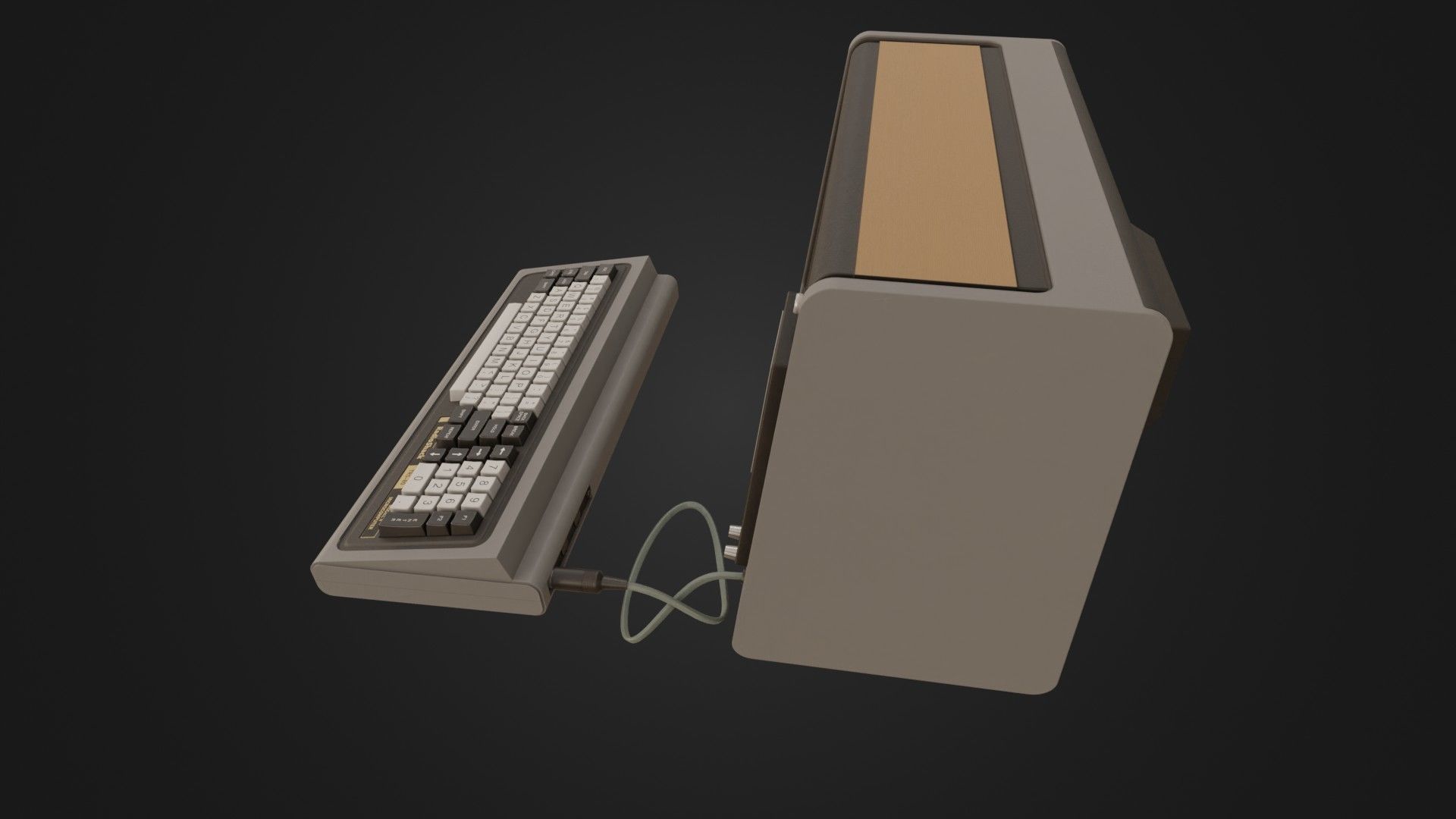 RadioShack TRS-80 with Video Display Low-poly 3D model_31