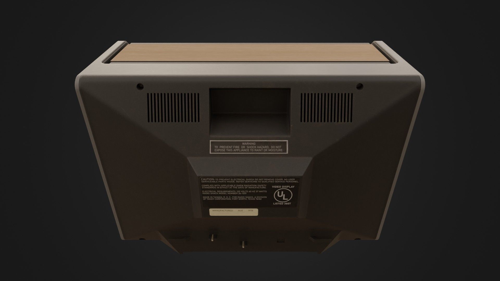 RadioShack TRS-80 with Video Display Low-poly 3D model_22