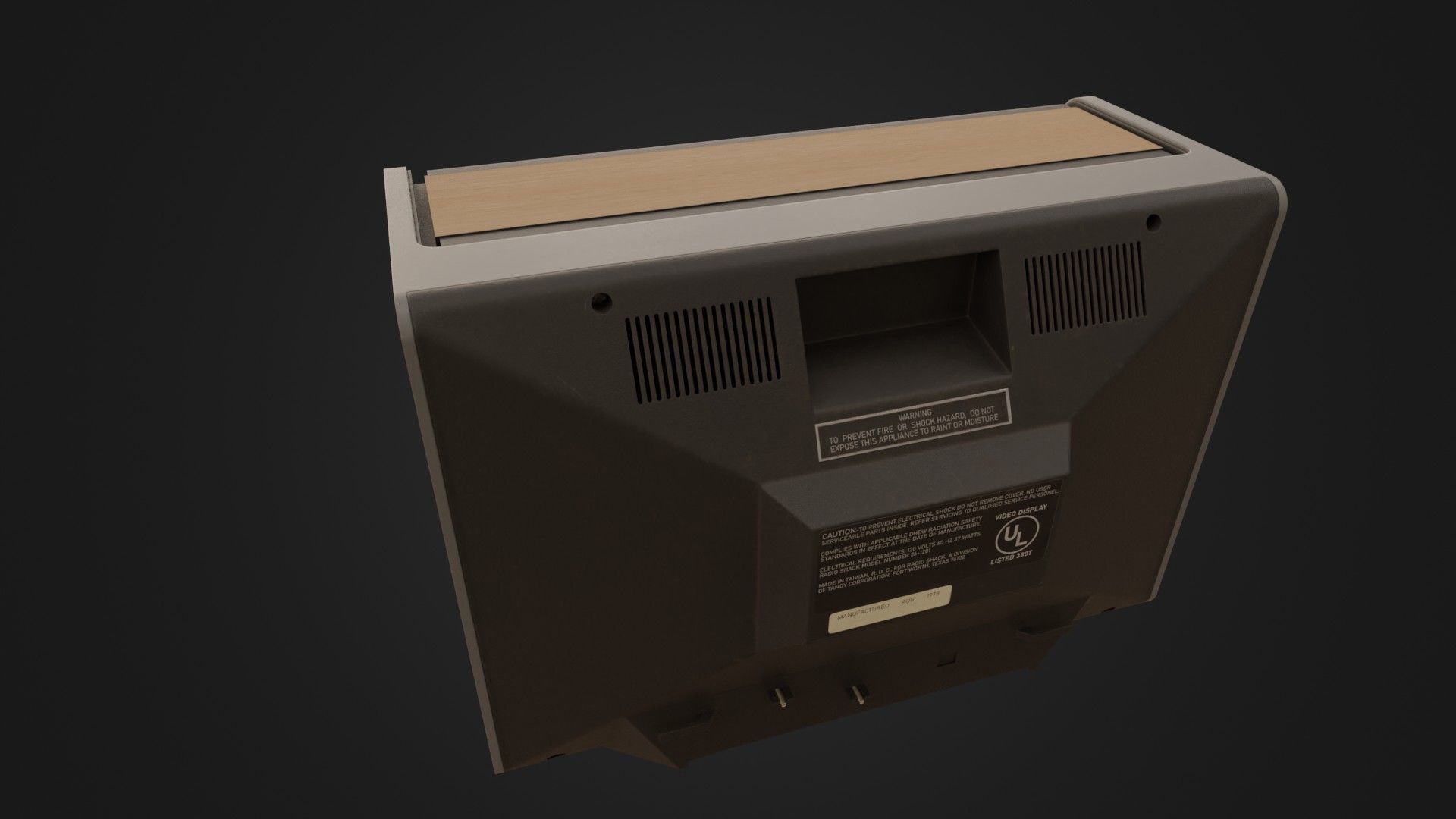 RadioShack TRS-80 with Video Display Low-poly 3D model_24