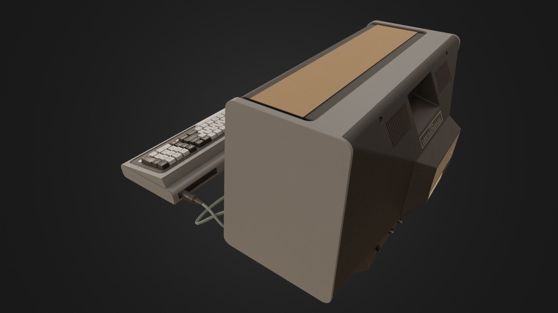 RadioShack TRS-80 with Video Display Low-poly 3D model_28