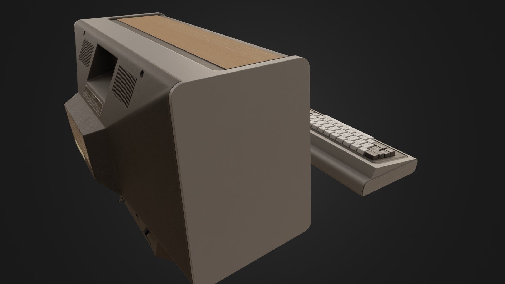 RadioShack TRS-80 with Video Display Low-poly 3D model_16