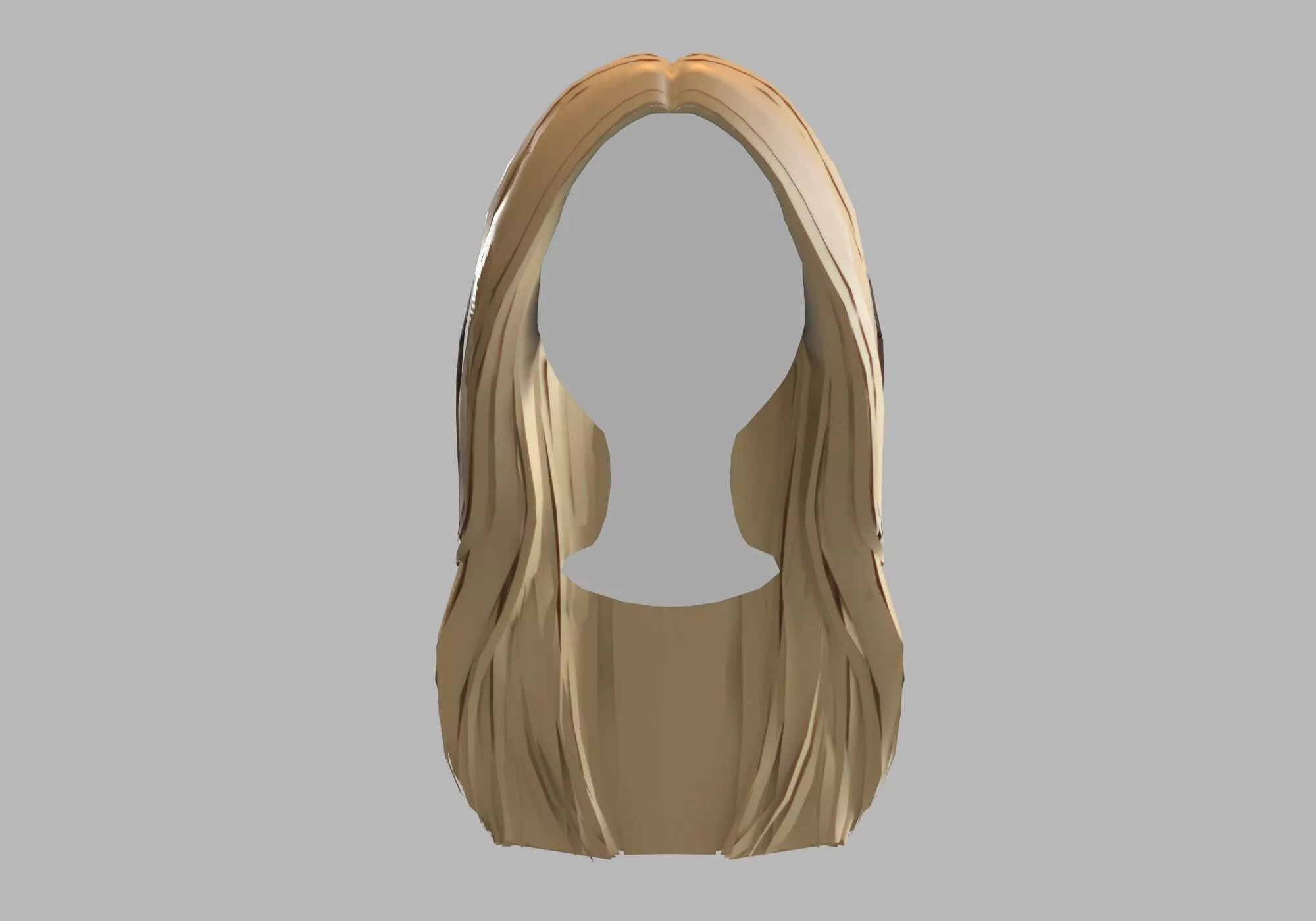 long straight hair 3D model