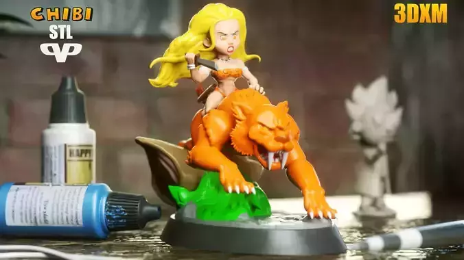 Marvel United Shanna Chibi STL for 3D Printing ChibiSTL 3DXM 3D print model