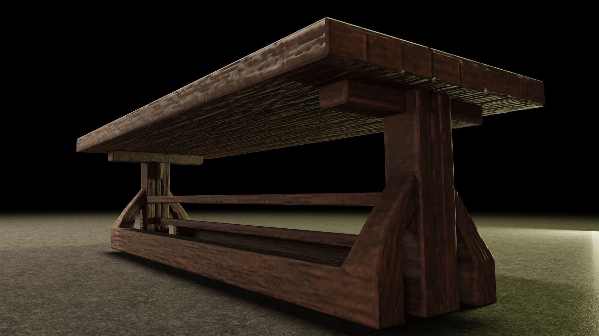 Medieval Table - Game Ready Low-poly 3D model_8
