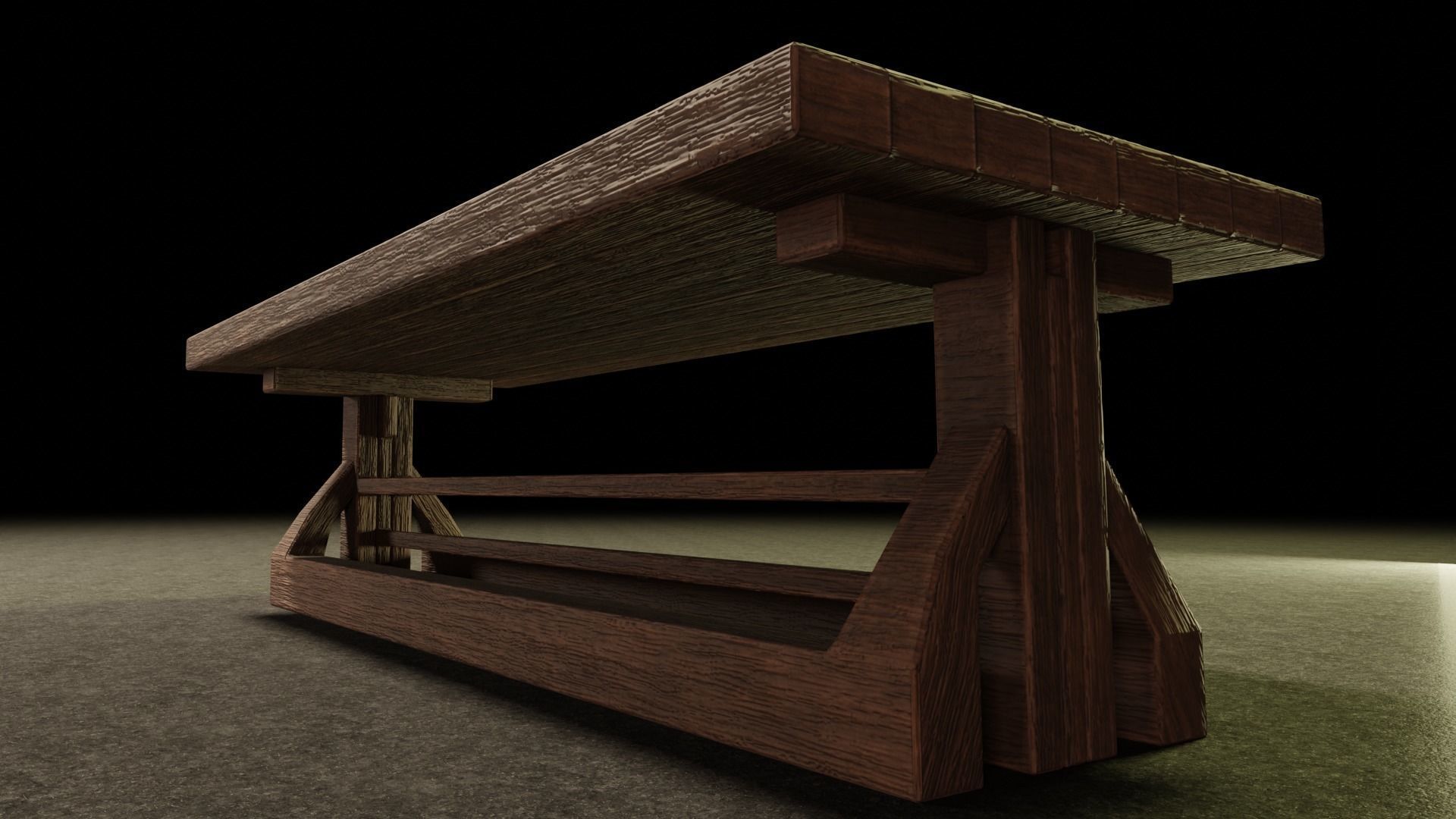 Medieval Table - Game Ready Low-poly 3D model_2