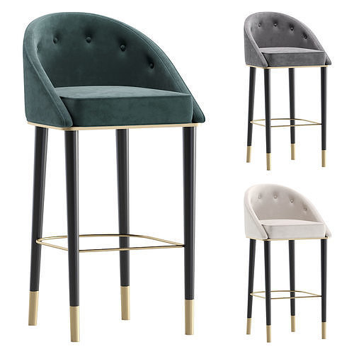 Bar Stool LAS VEGAS by Cazarina Interiors 3 Colors Version 3D model