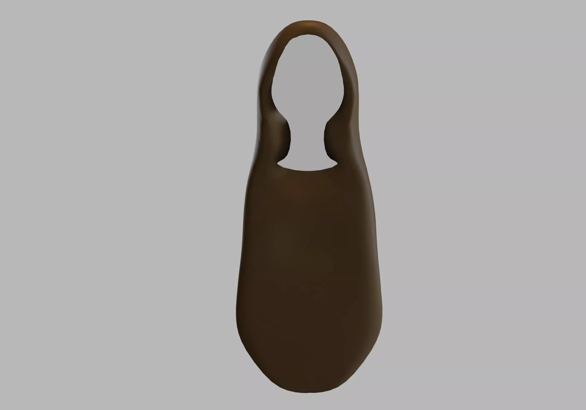 long brown hair 3D model