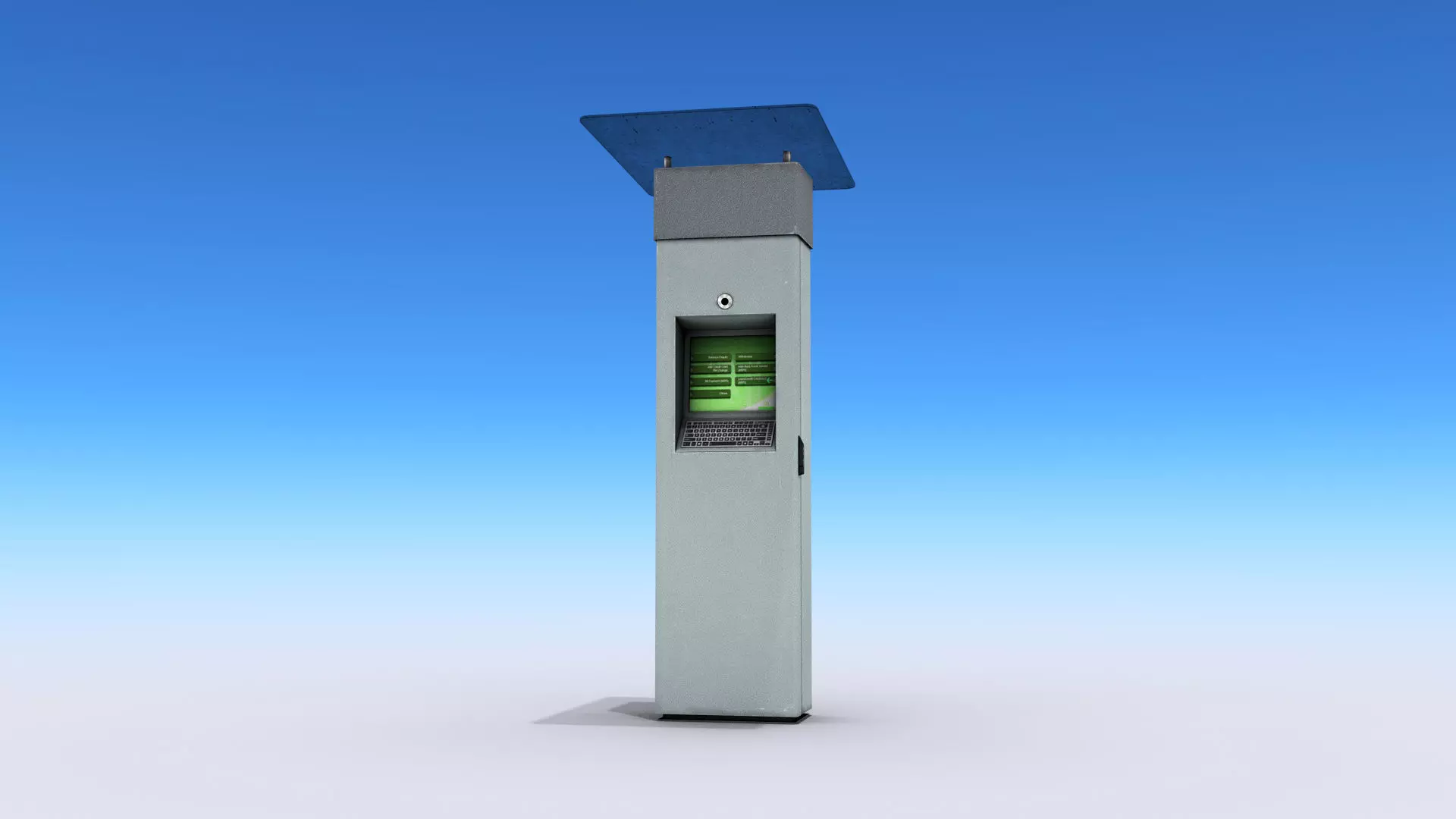 Multimedia Kiosk Low-poly 3D model_0