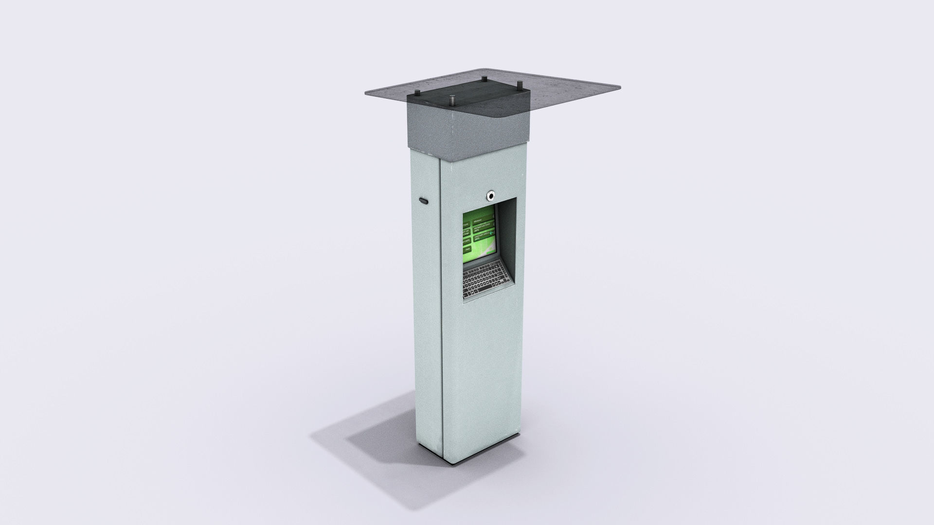 Multimedia Kiosk Low-poly 3D model_2
