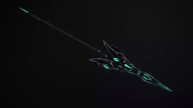 Spear fantasy dark Low-poly 3D model