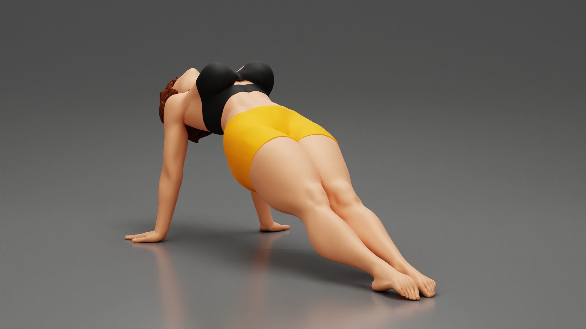 Woman Yoga Model Purvottanasana Reverse Tabletop Pose 3D print model_5