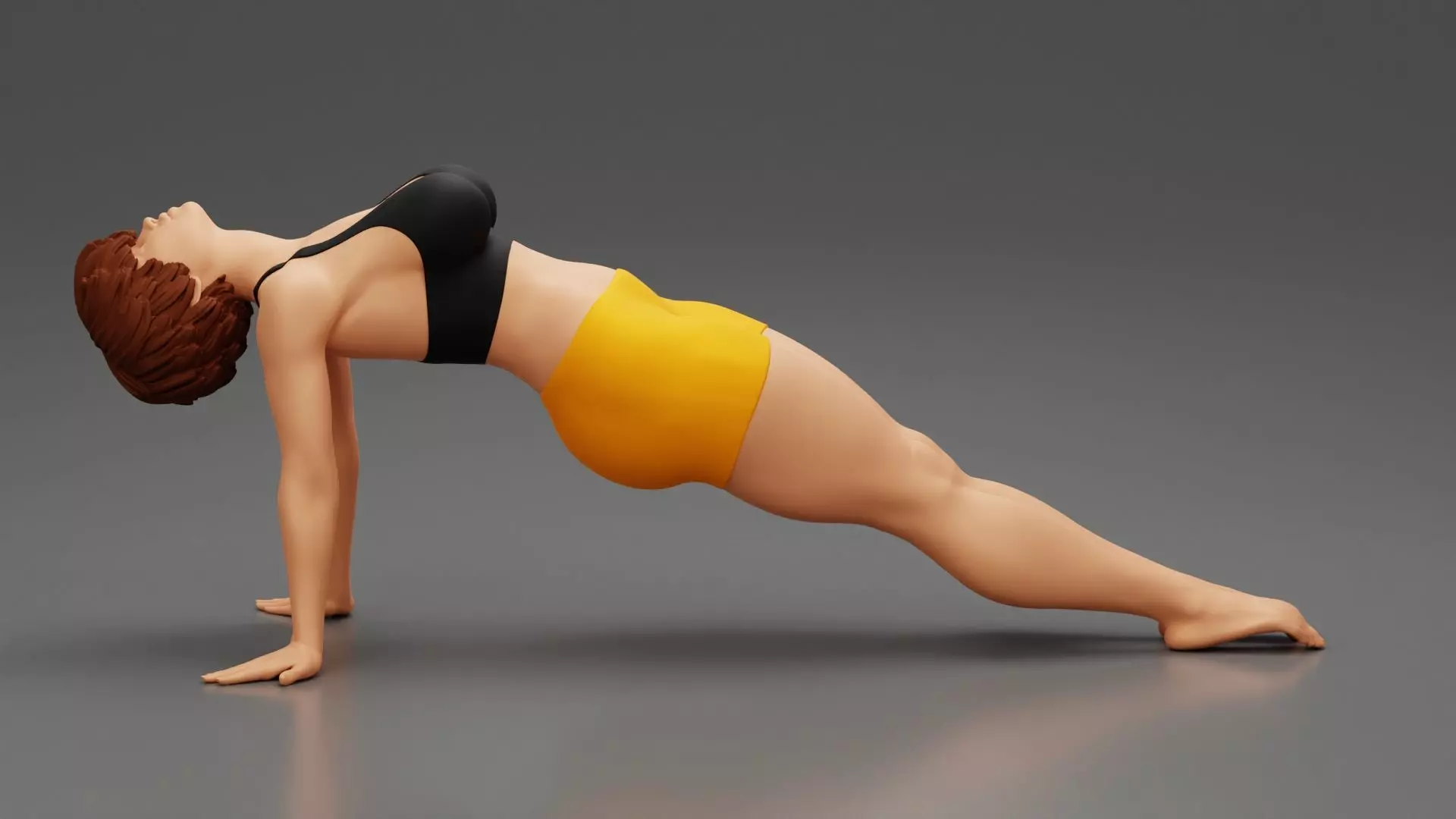 Woman Yoga Model Purvottanasana Reverse Tabletop Pose 3D print model_0