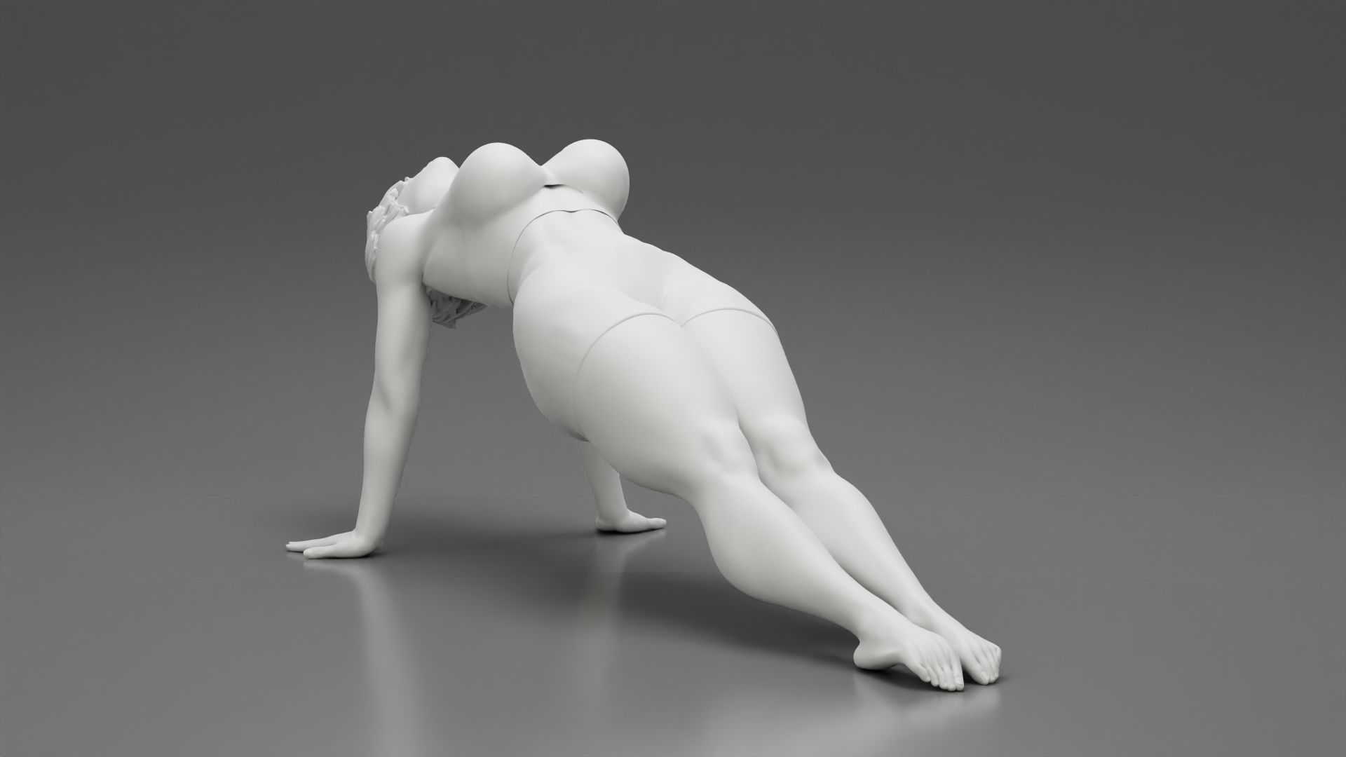 Woman Yoga Model Purvottanasana Reverse Tabletop Pose 3D print model_11