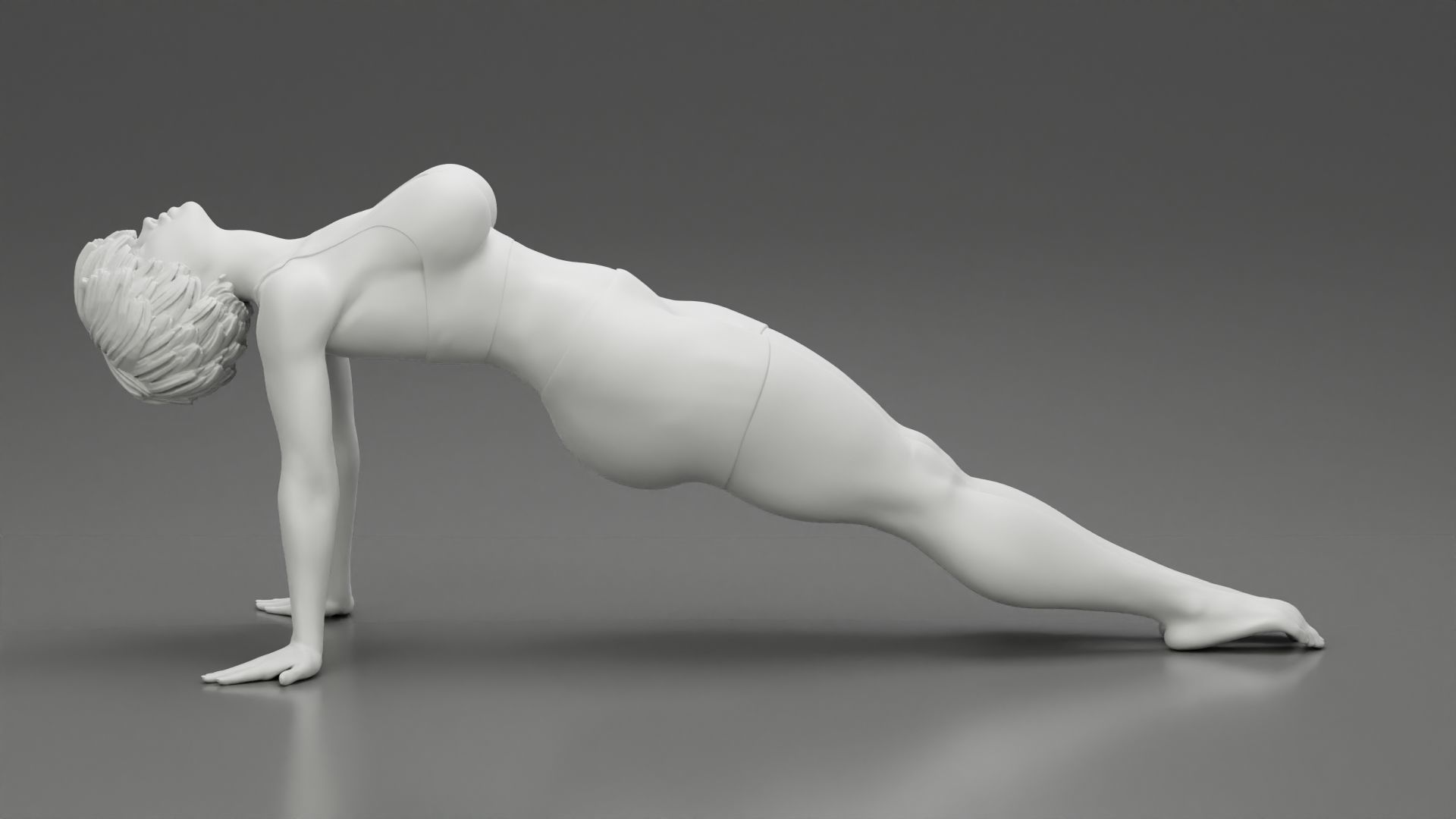Woman Yoga Model Purvottanasana Reverse Tabletop Pose 3D print model_6