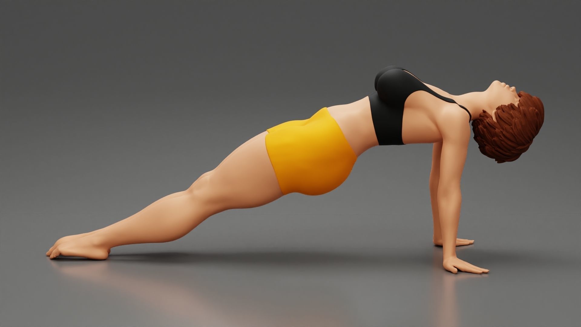 Woman Yoga Model Purvottanasana Reverse Tabletop Pose 3D print model_3