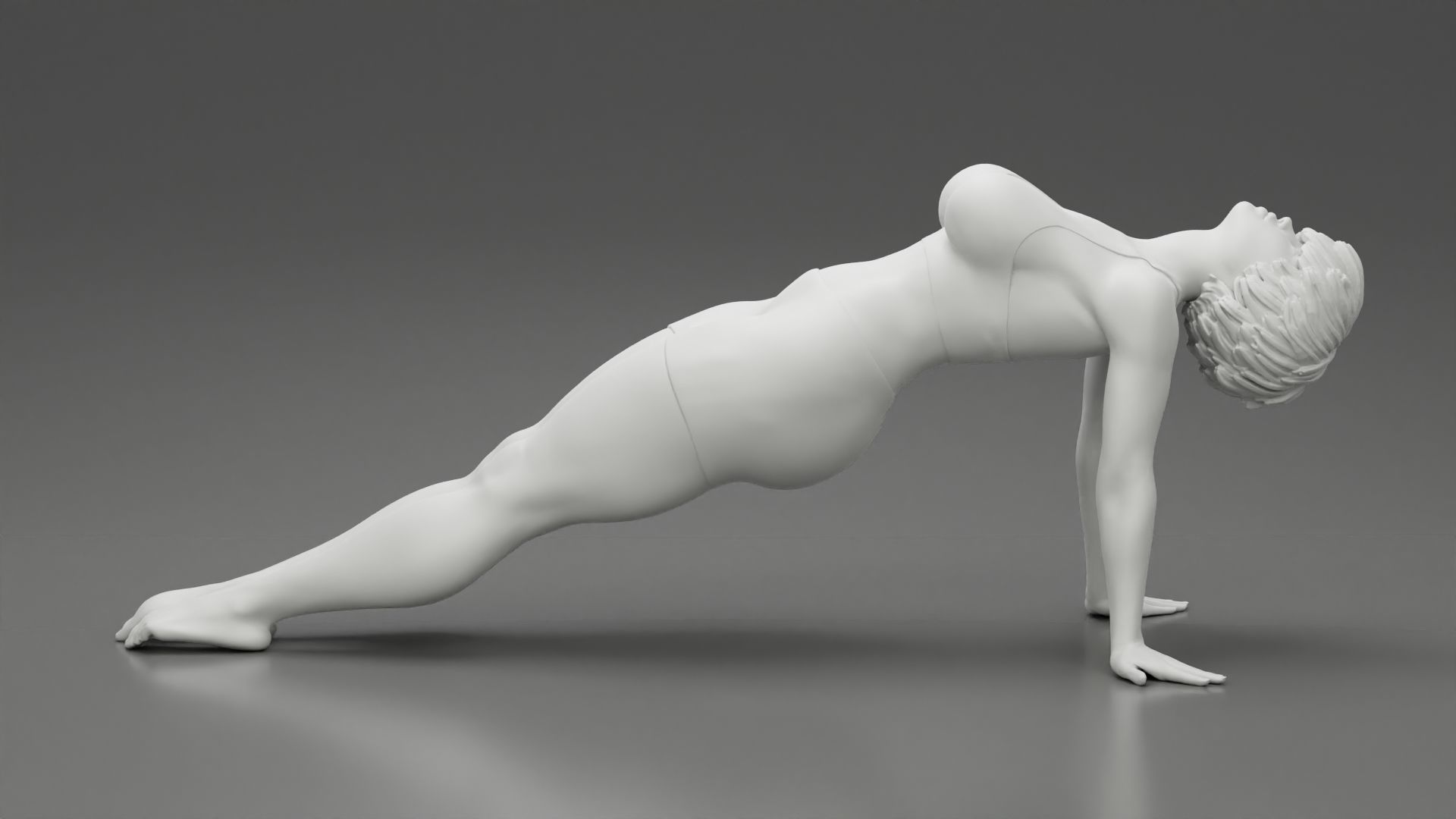 Woman Yoga Model Purvottanasana Reverse Tabletop Pose 3D print model_9