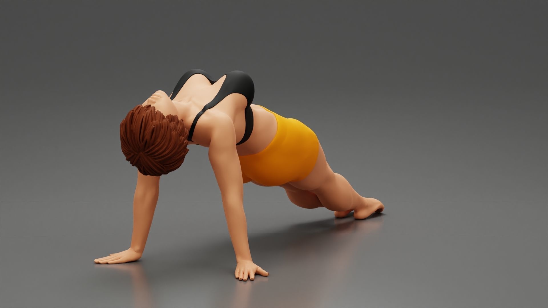 Woman Yoga Model Purvottanasana Reverse Tabletop Pose 3D print model_1