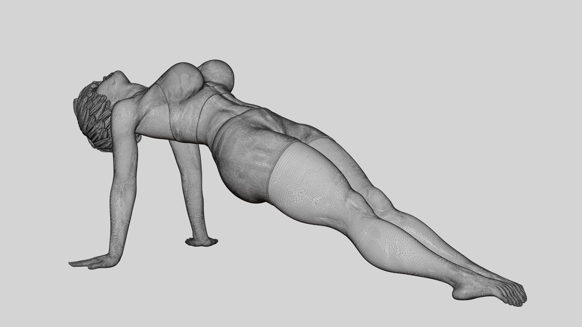 Woman Yoga Model Purvottanasana Reverse Tabletop Pose 3D print model_15