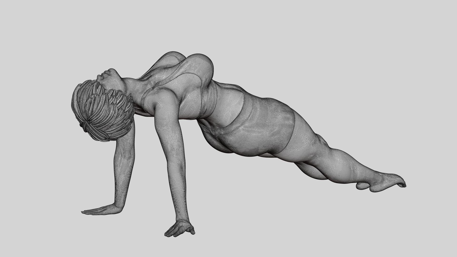 Woman Yoga Model Purvottanasana Reverse Tabletop Pose 3D print model_13