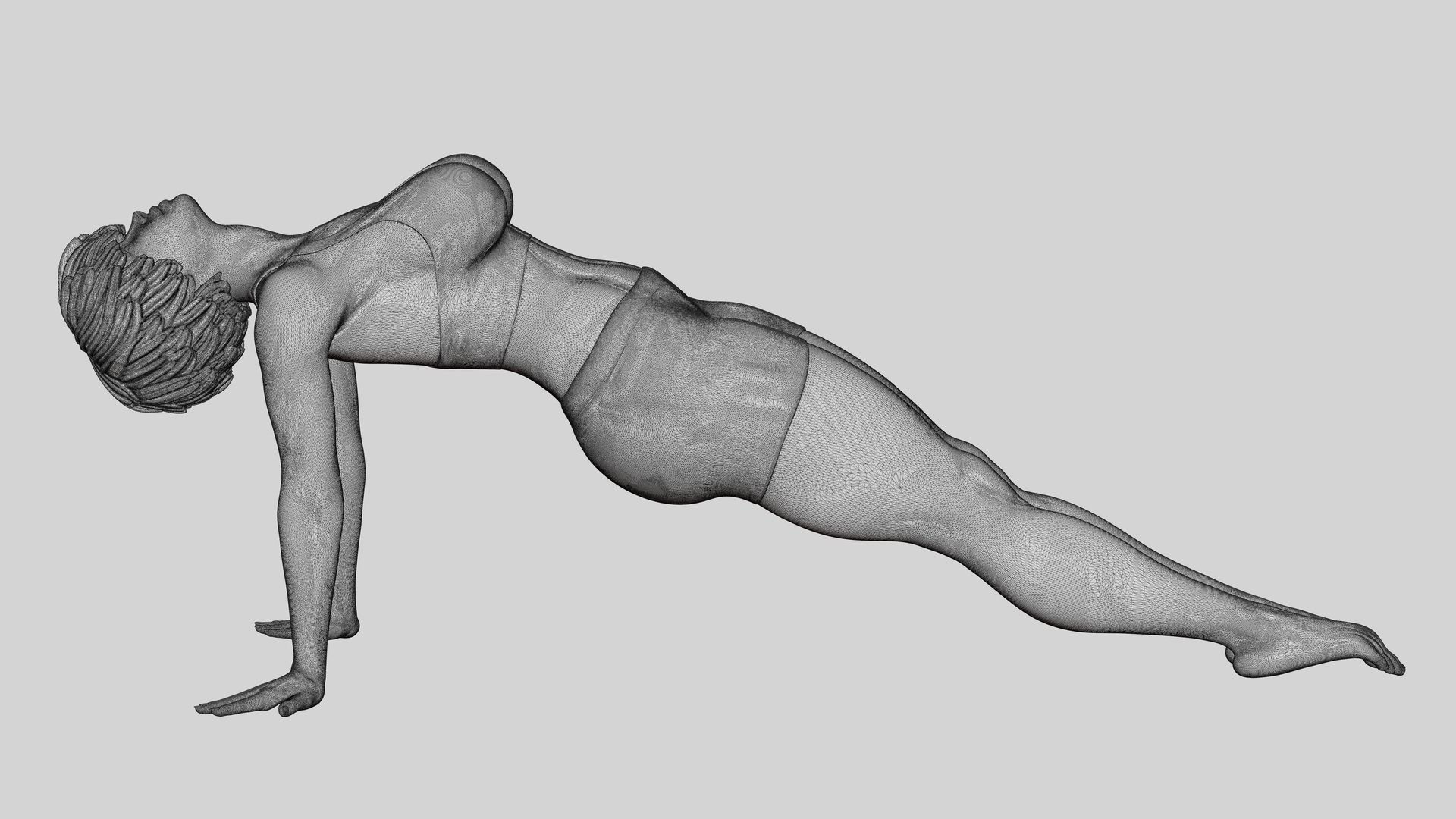 Woman Yoga Model Purvottanasana Reverse Tabletop Pose 3D print model_12