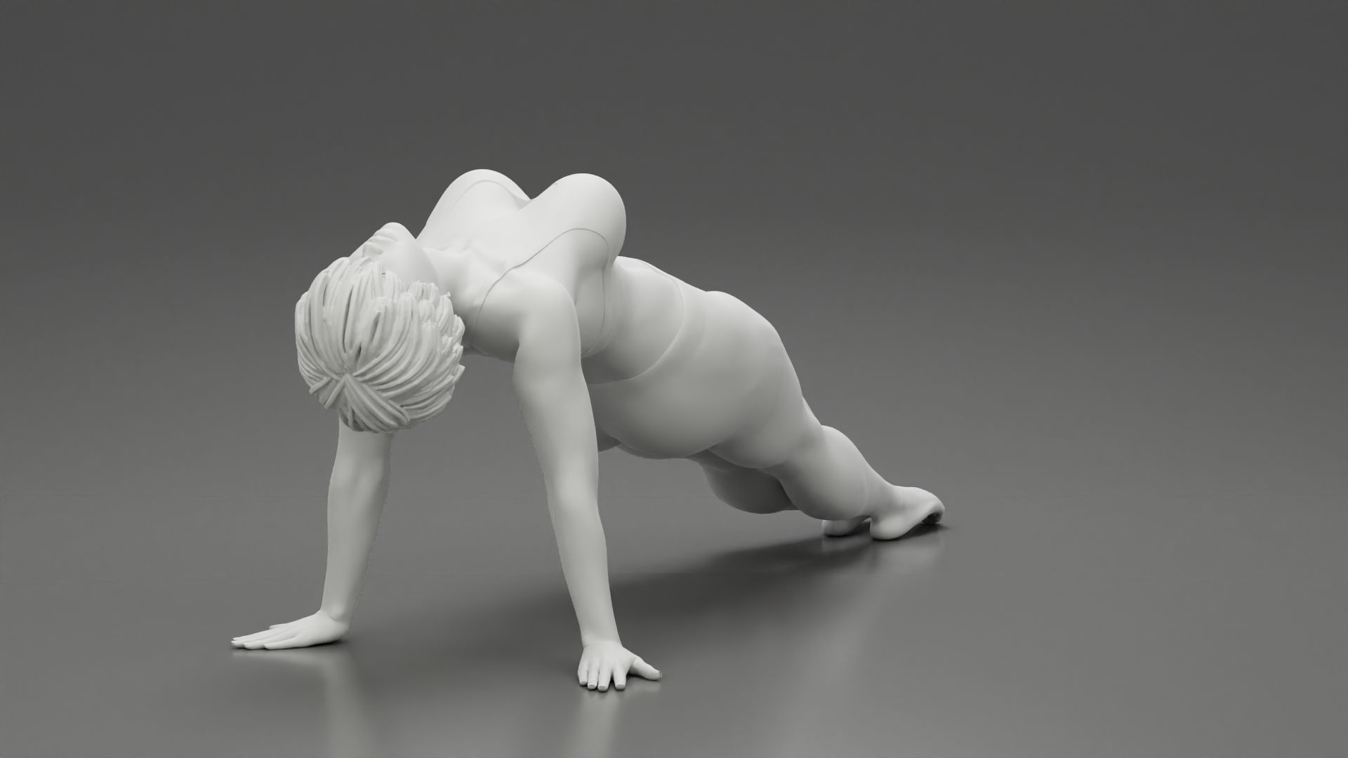 Woman Yoga Model Purvottanasana Reverse Tabletop Pose 3D print model_7