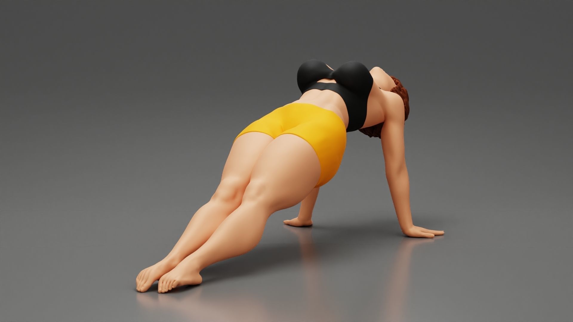 Woman Yoga Model Purvottanasana Reverse Tabletop Pose 3D print model_4