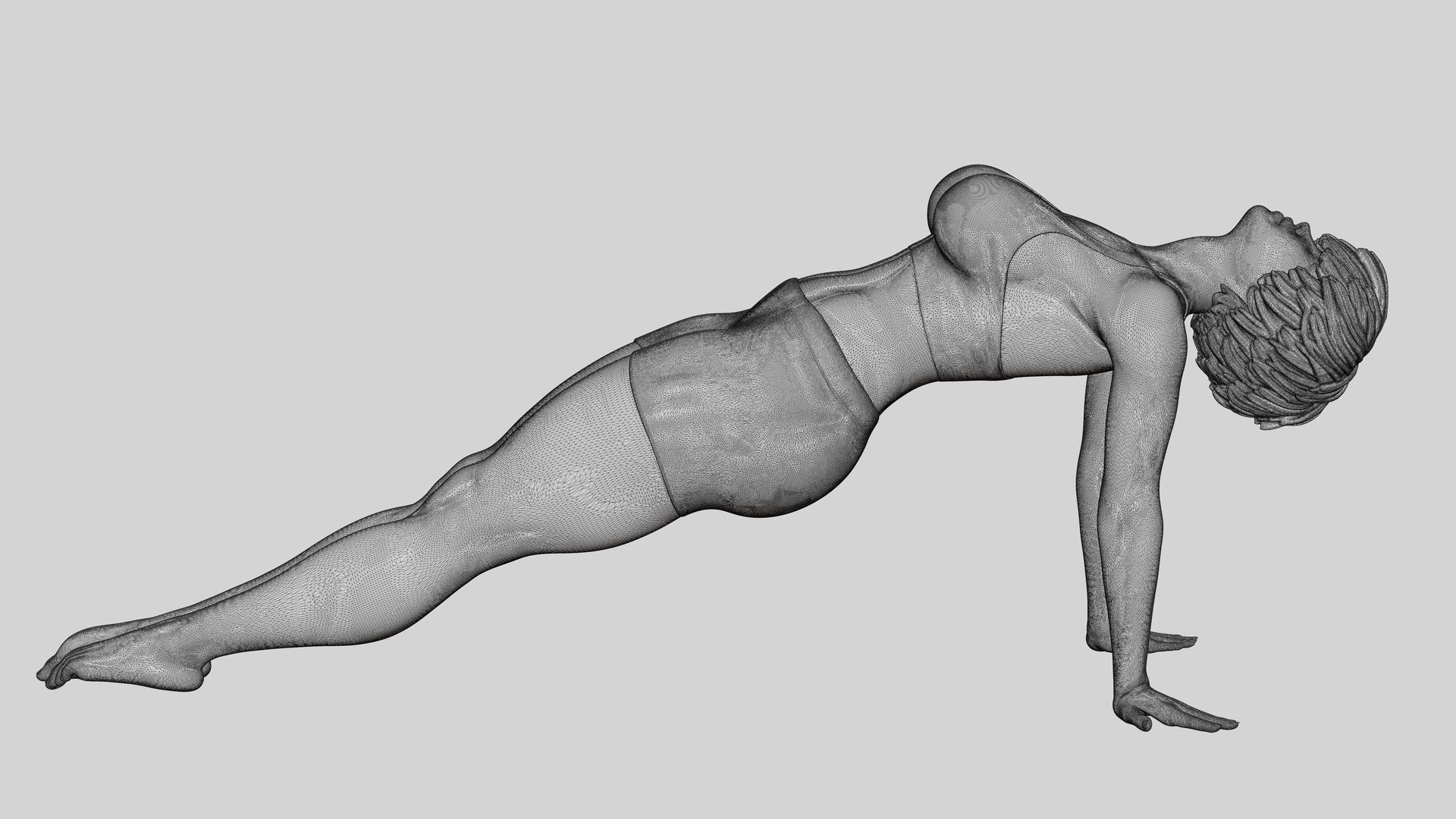 Woman Yoga Model Purvottanasana Reverse Tabletop Pose 3D print model_14