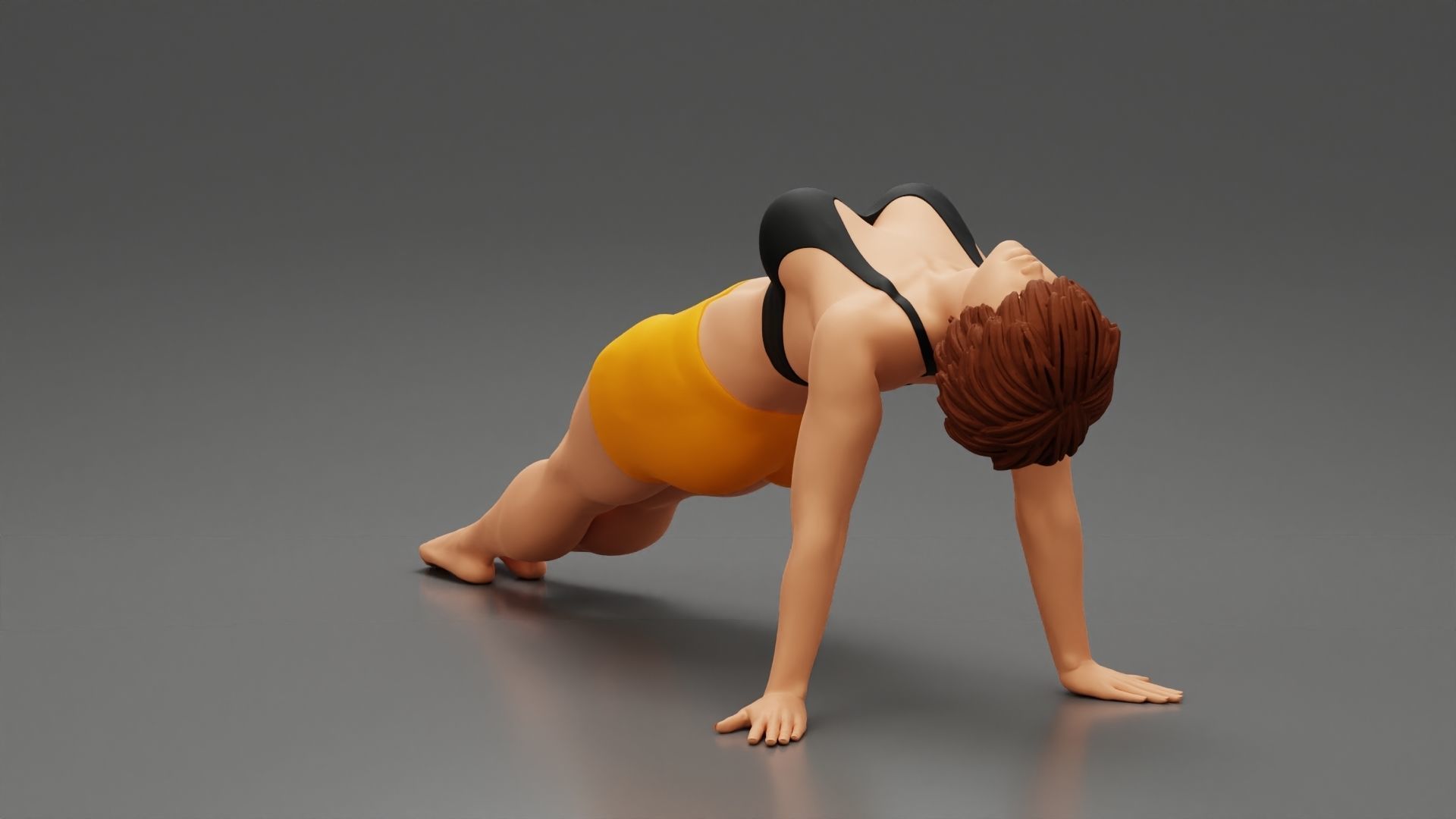 Woman Yoga Model Purvottanasana Reverse Tabletop Pose 3D print model_2