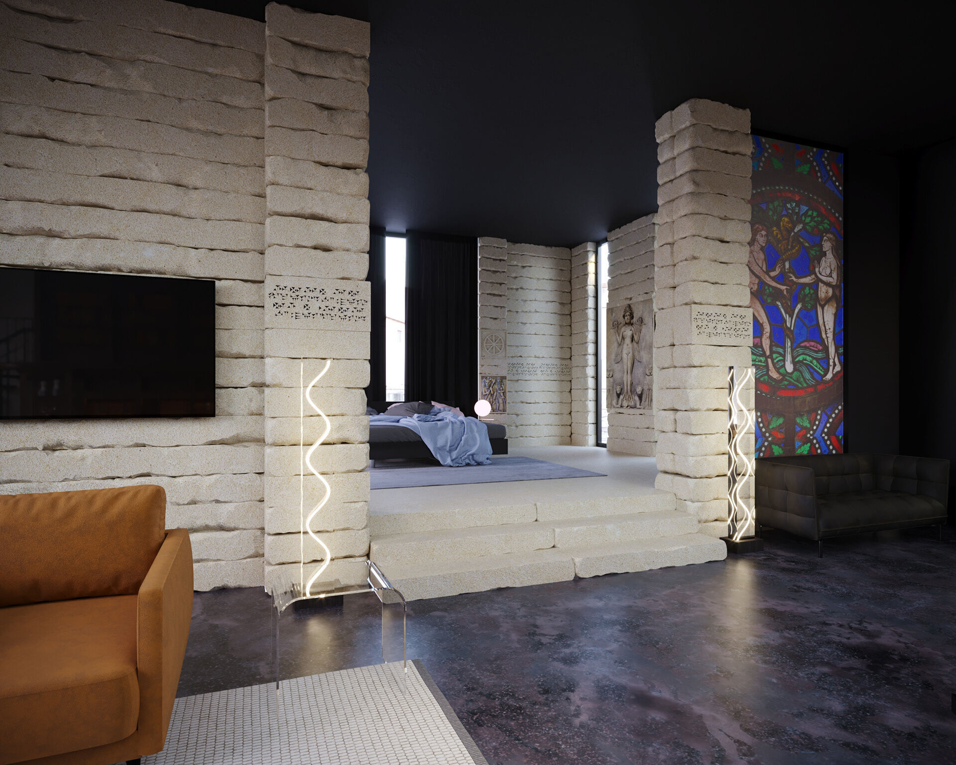 Lucifer House Low-poly 3D model_2