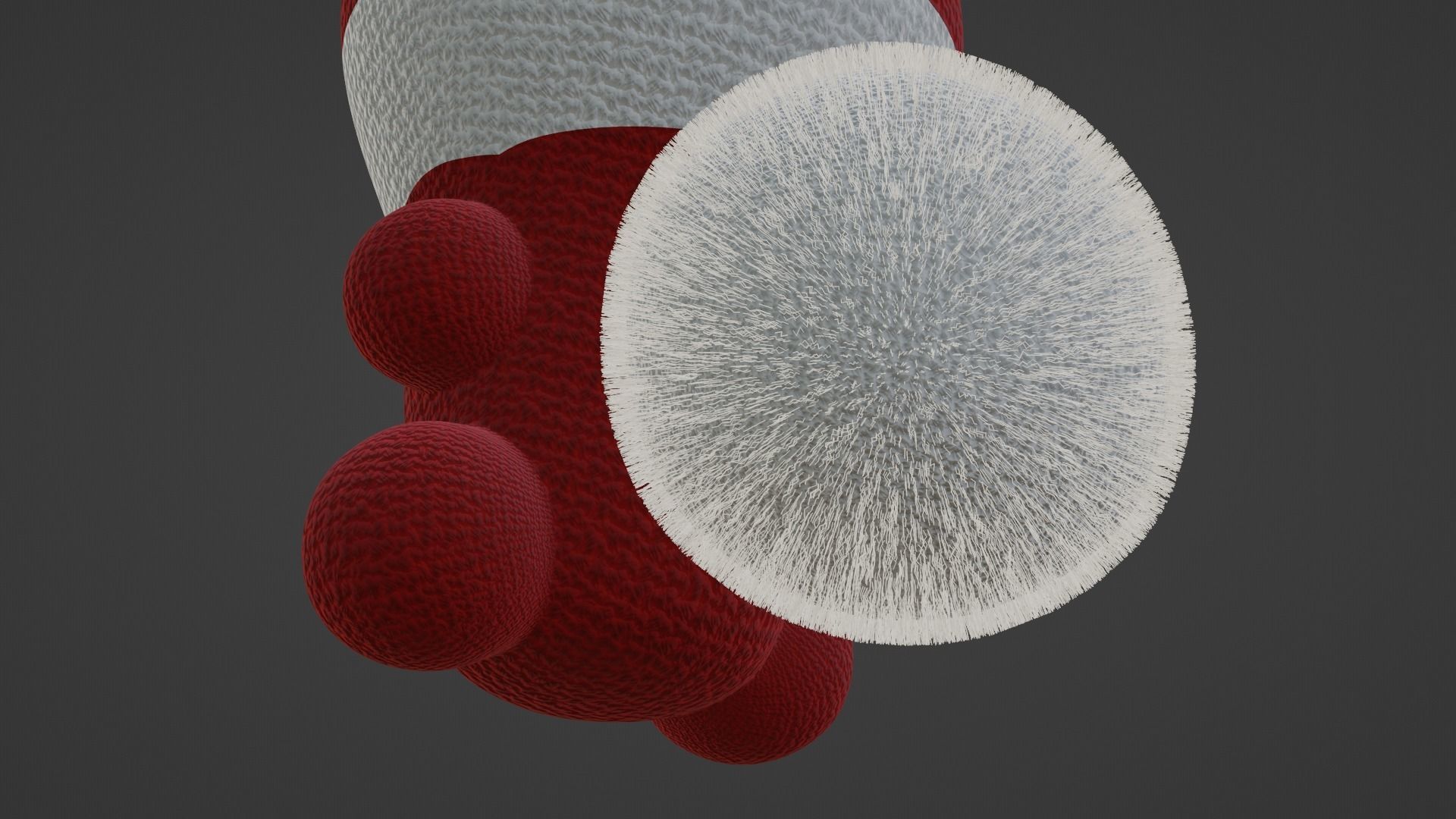 Keychain Fox - Crimson Red and White 3D model_13