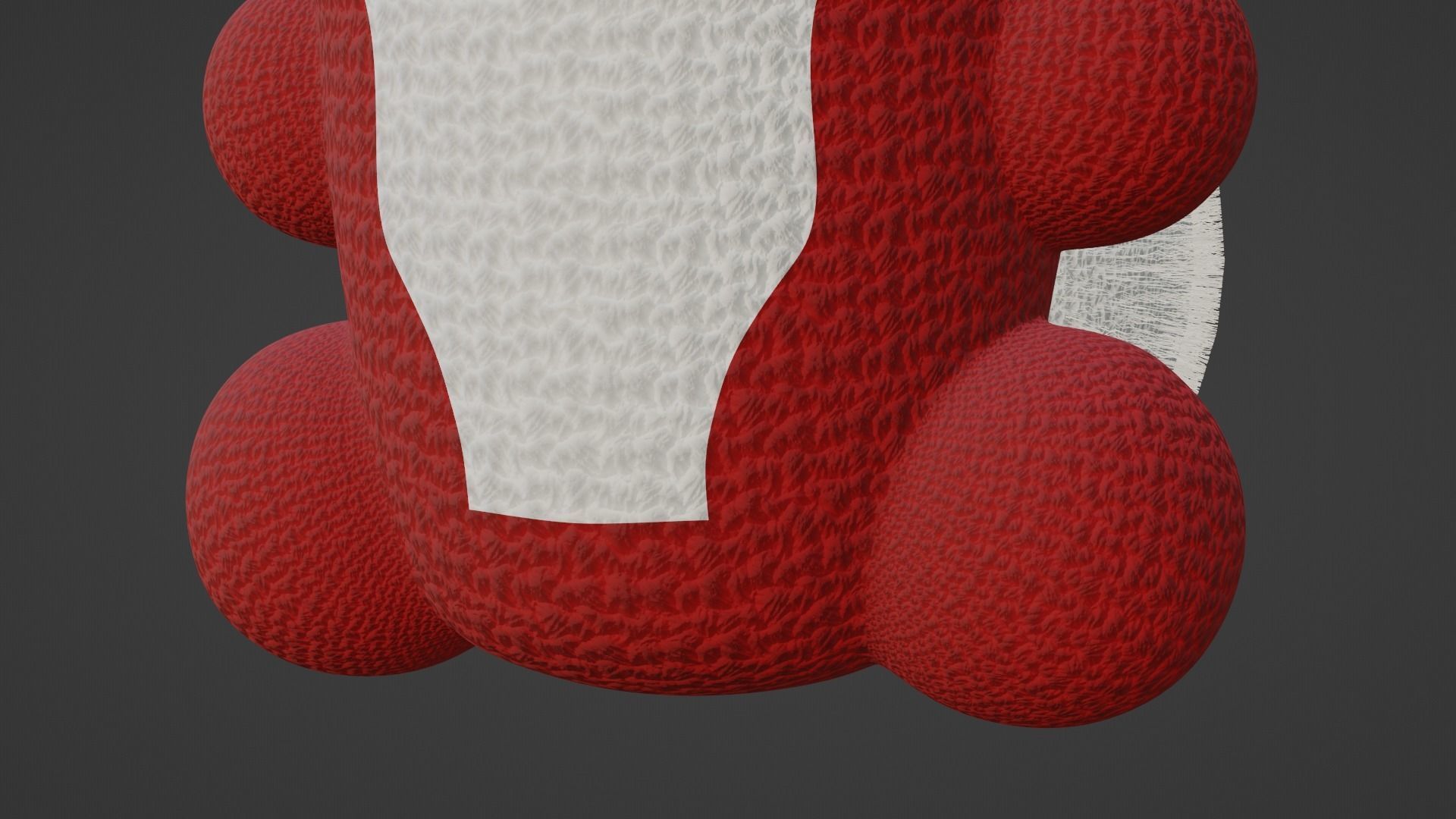 Keychain Fox - Crimson Red and White 3D model_10