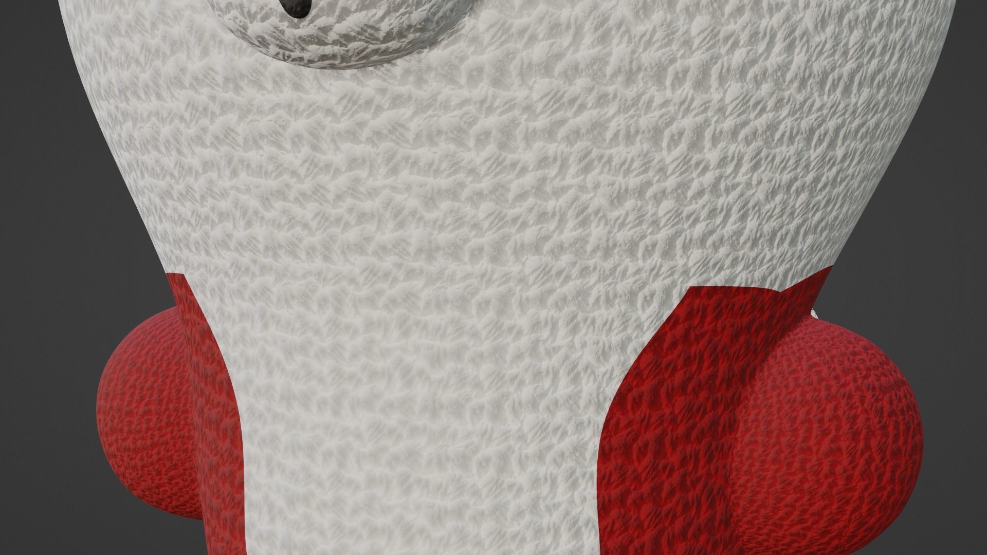 Keychain Fox - Crimson Red and White 3D model_7