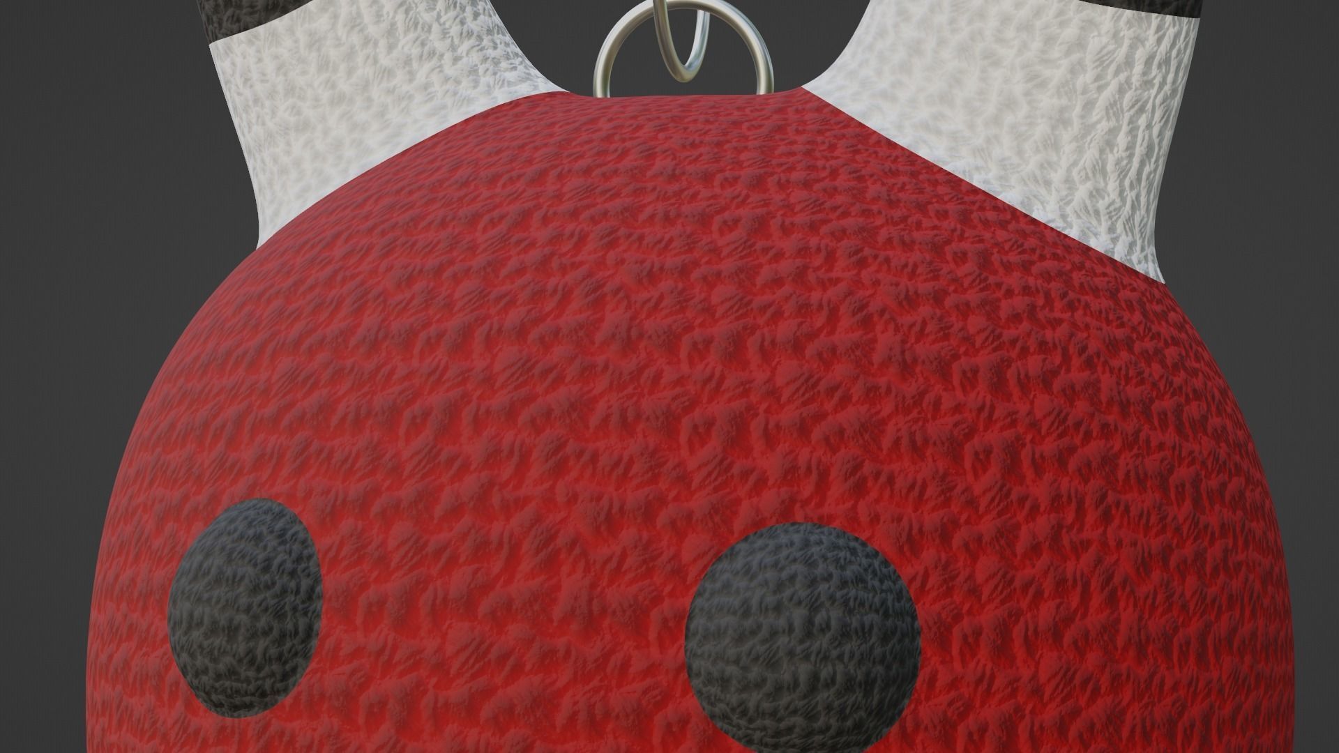 Keychain Fox - Crimson Red and White 3D model_4