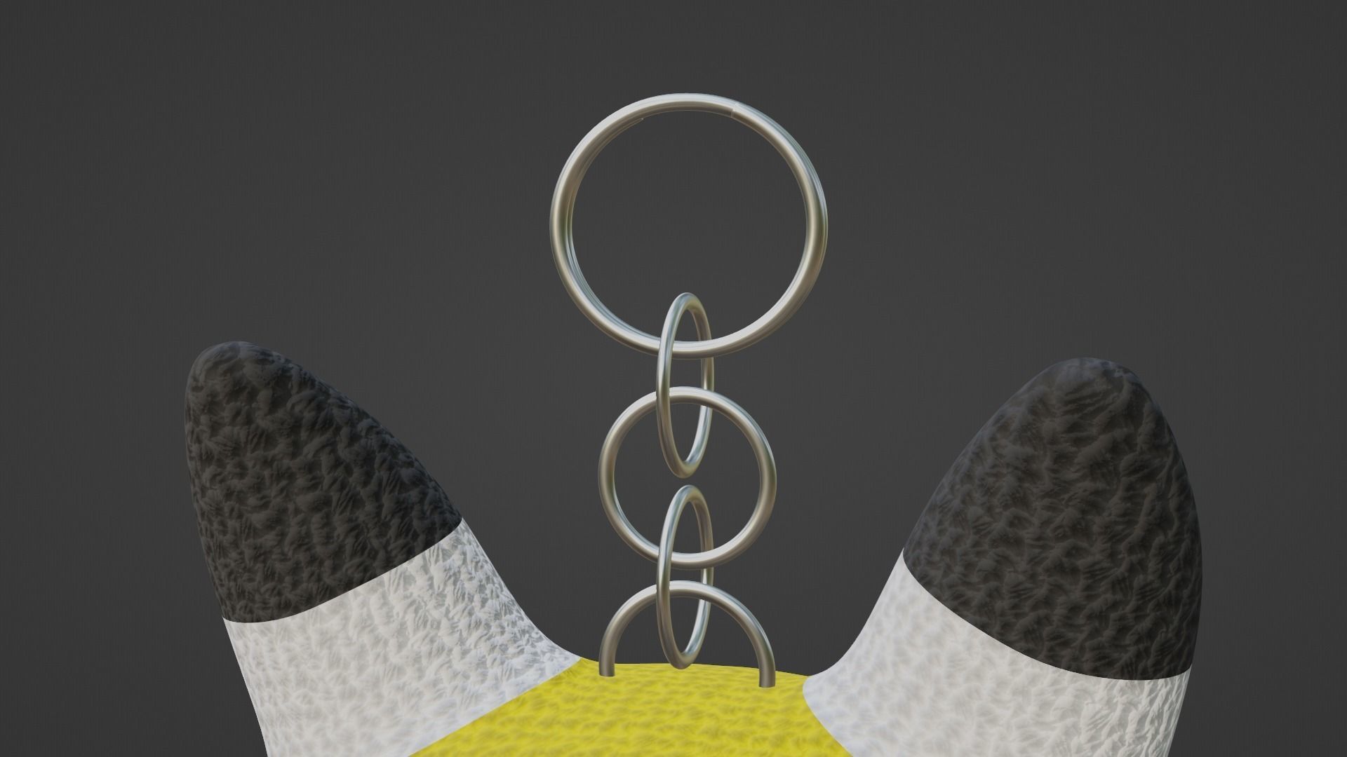 Keychain Fox - Gold and White 3D model_1