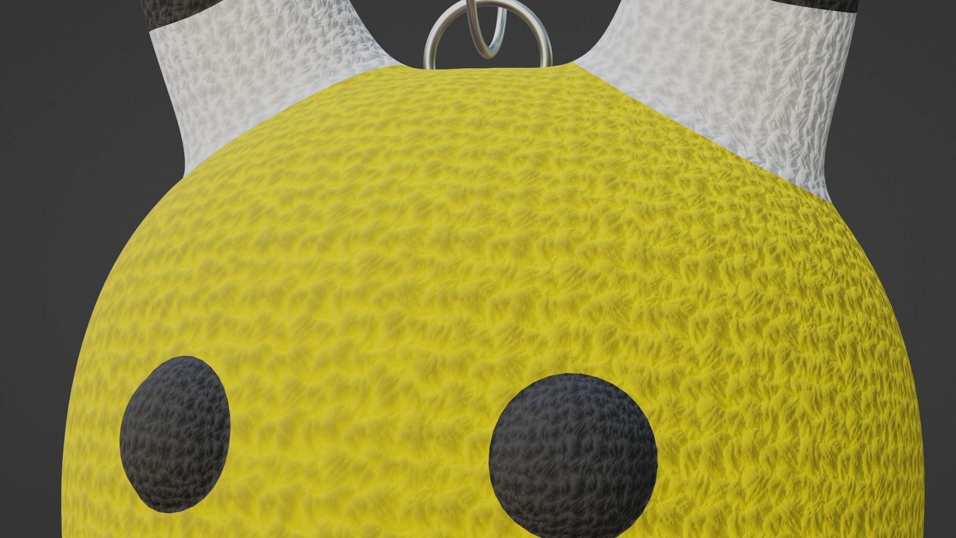 Keychain Fox - Gold and White 3D model_4