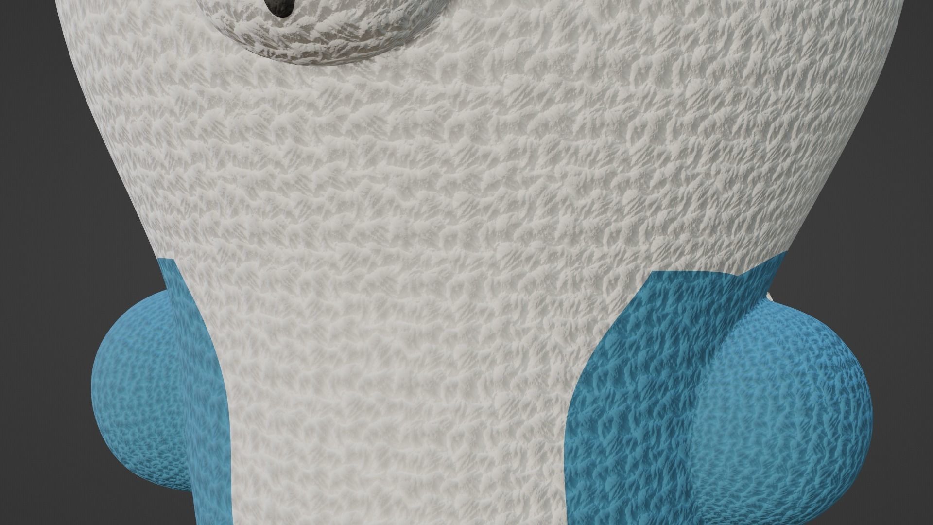 Keychain Fox - Light Blue and White 3D model_7