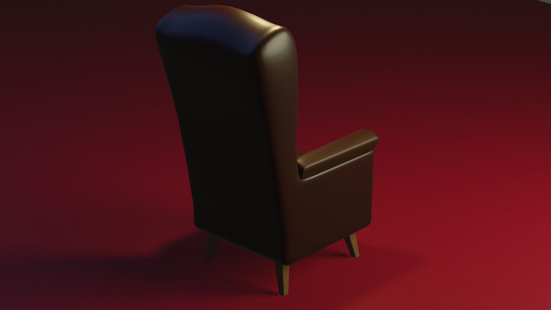 vintage leather chair Free low-poly 3D model_2